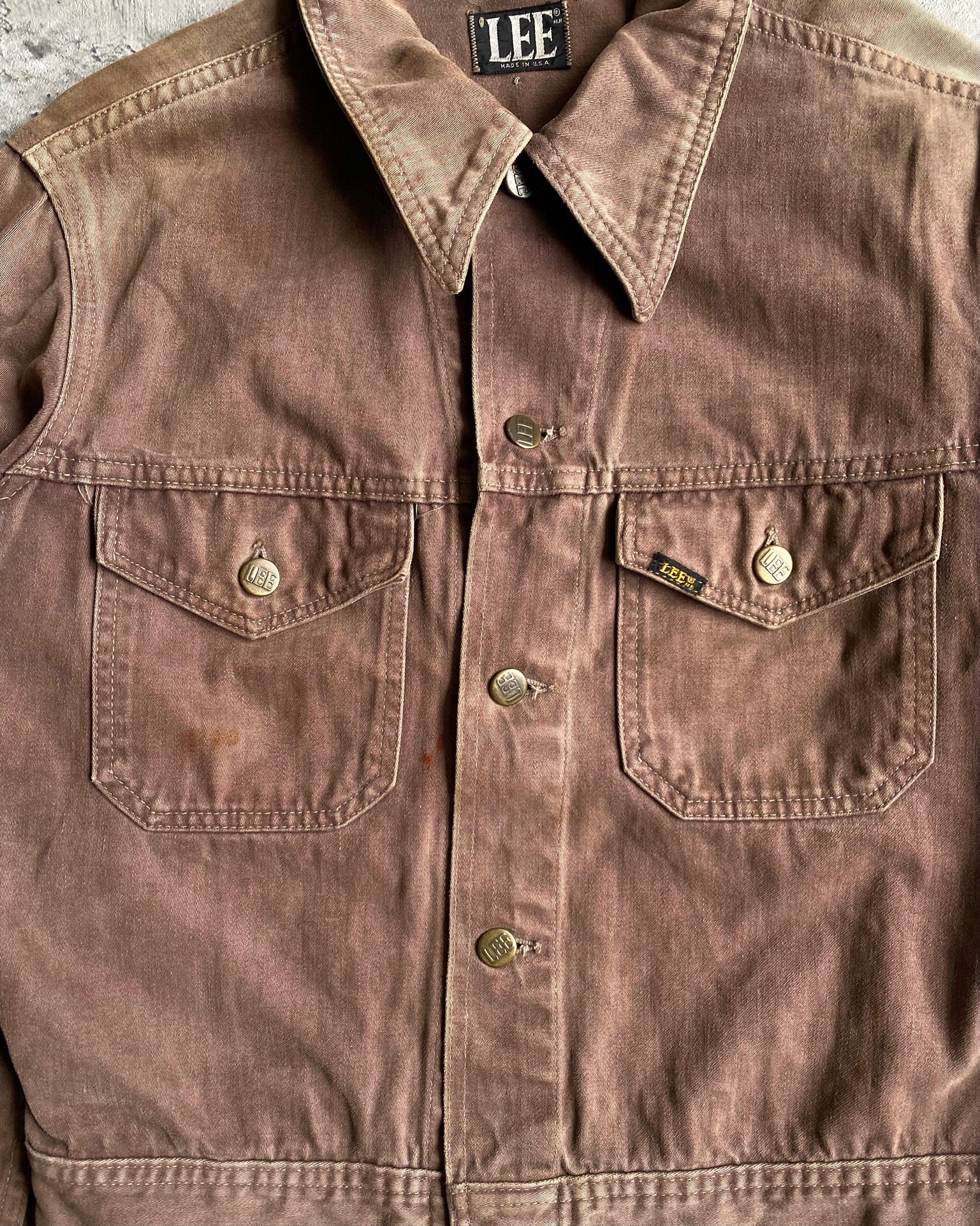 1970S SUN FADED LEE MOLESKIN JACKET (M)