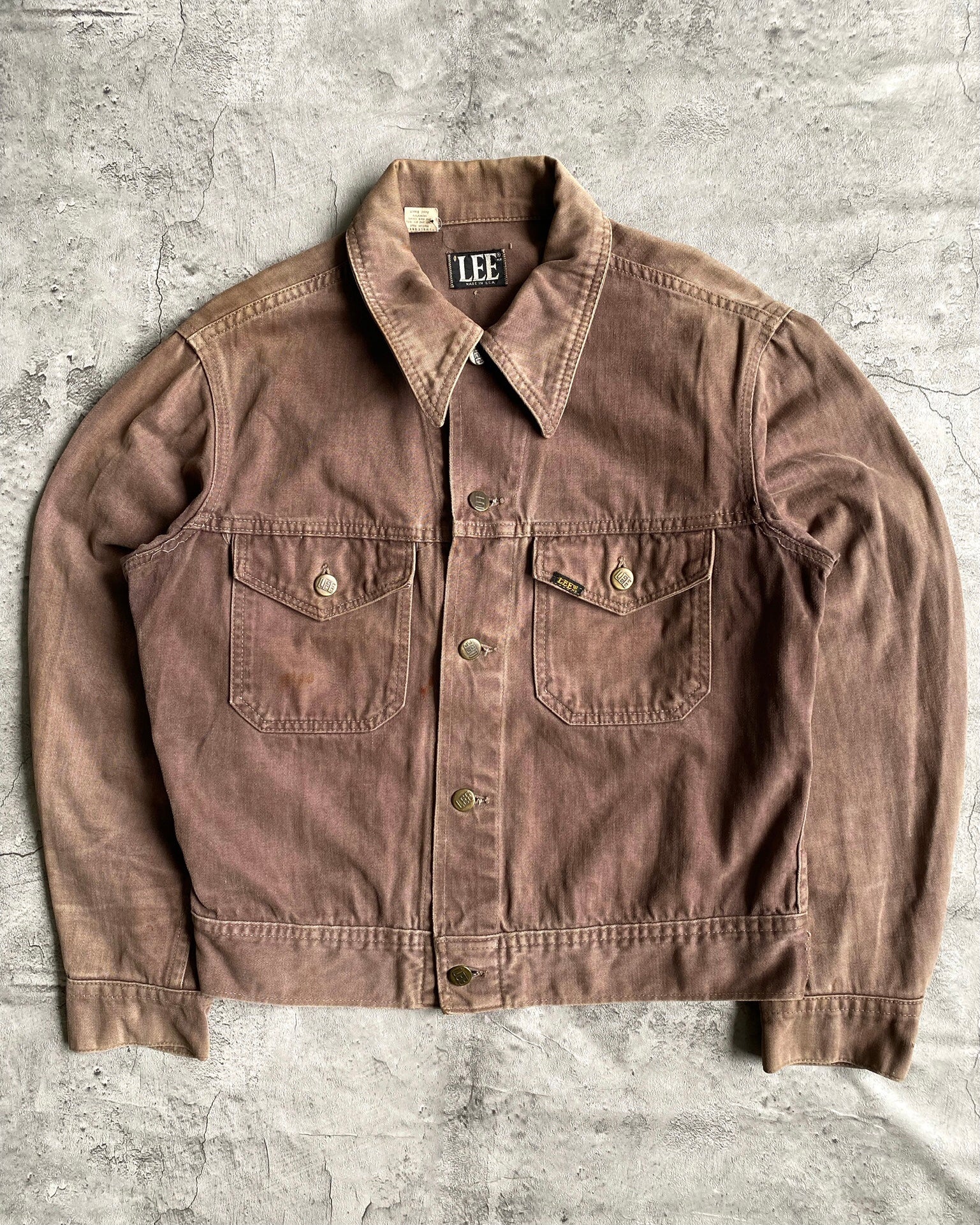 1970S SUN FADED LEE MOLESKIN JACKET (M)