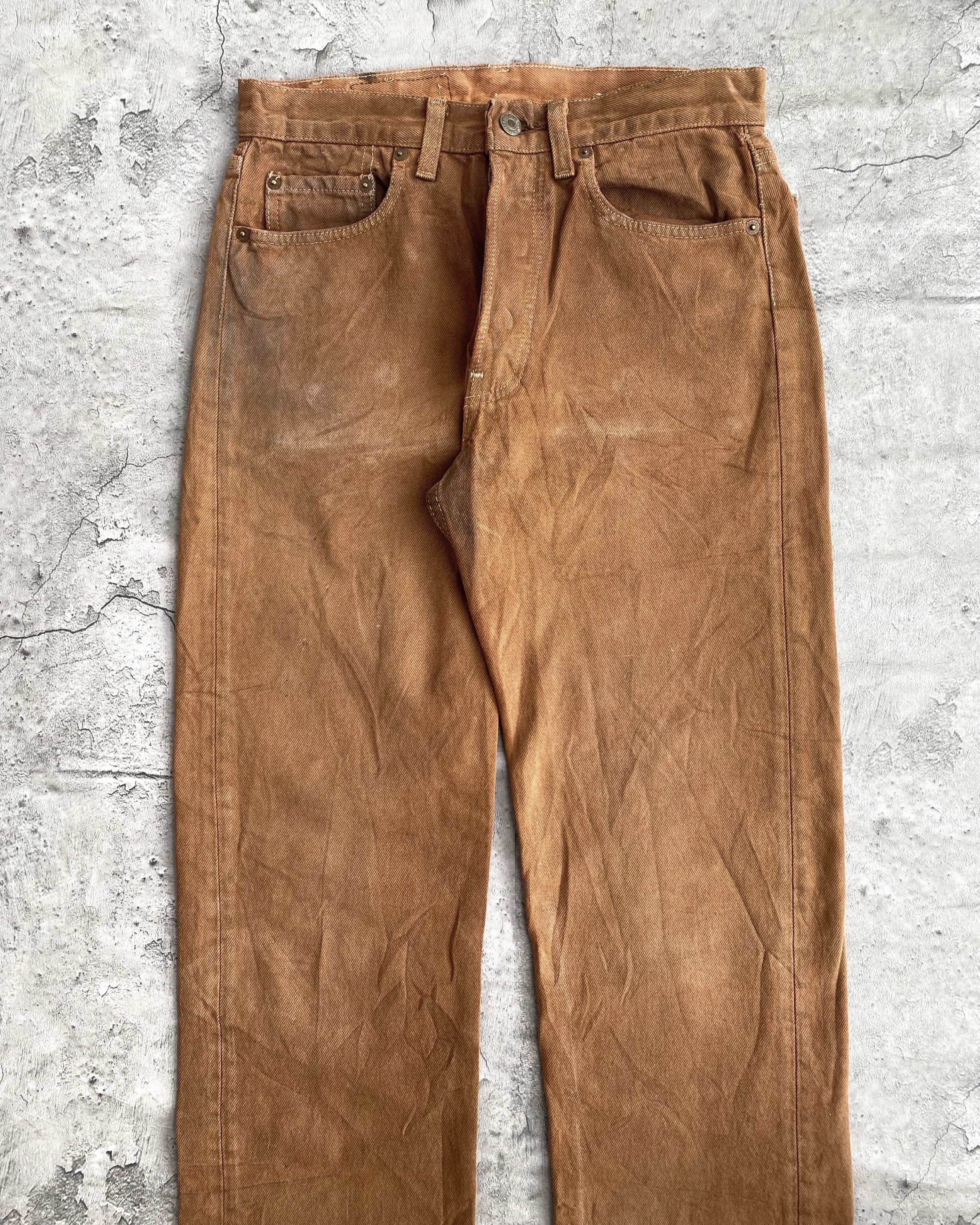 1980S FADED BROWN LEVI'S 501 RELEASED HEM JEANS (29X29)