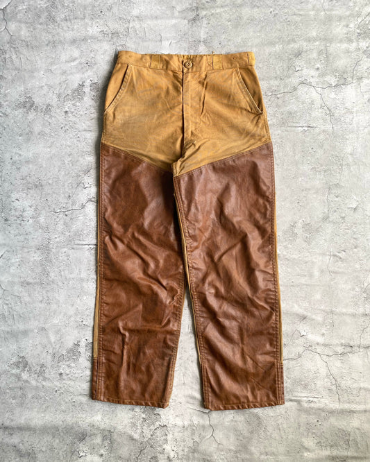 1970S LEATHER DOUBLE KNEE HUNTING TROUSERS (30-32)