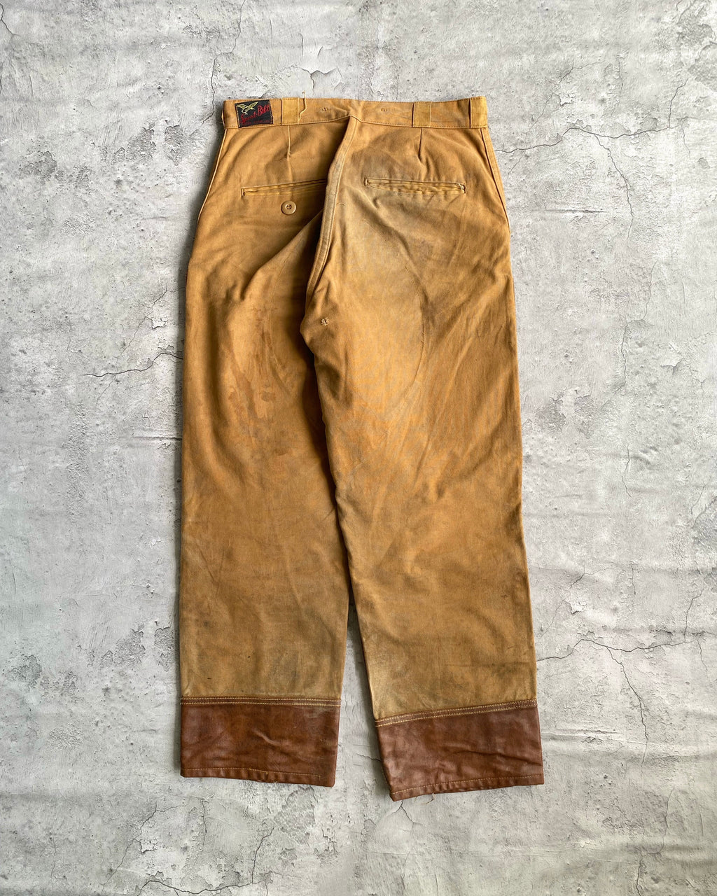 1970S LEATHER DOUBLE KNEE HUNTING TROUSERS (30-32)