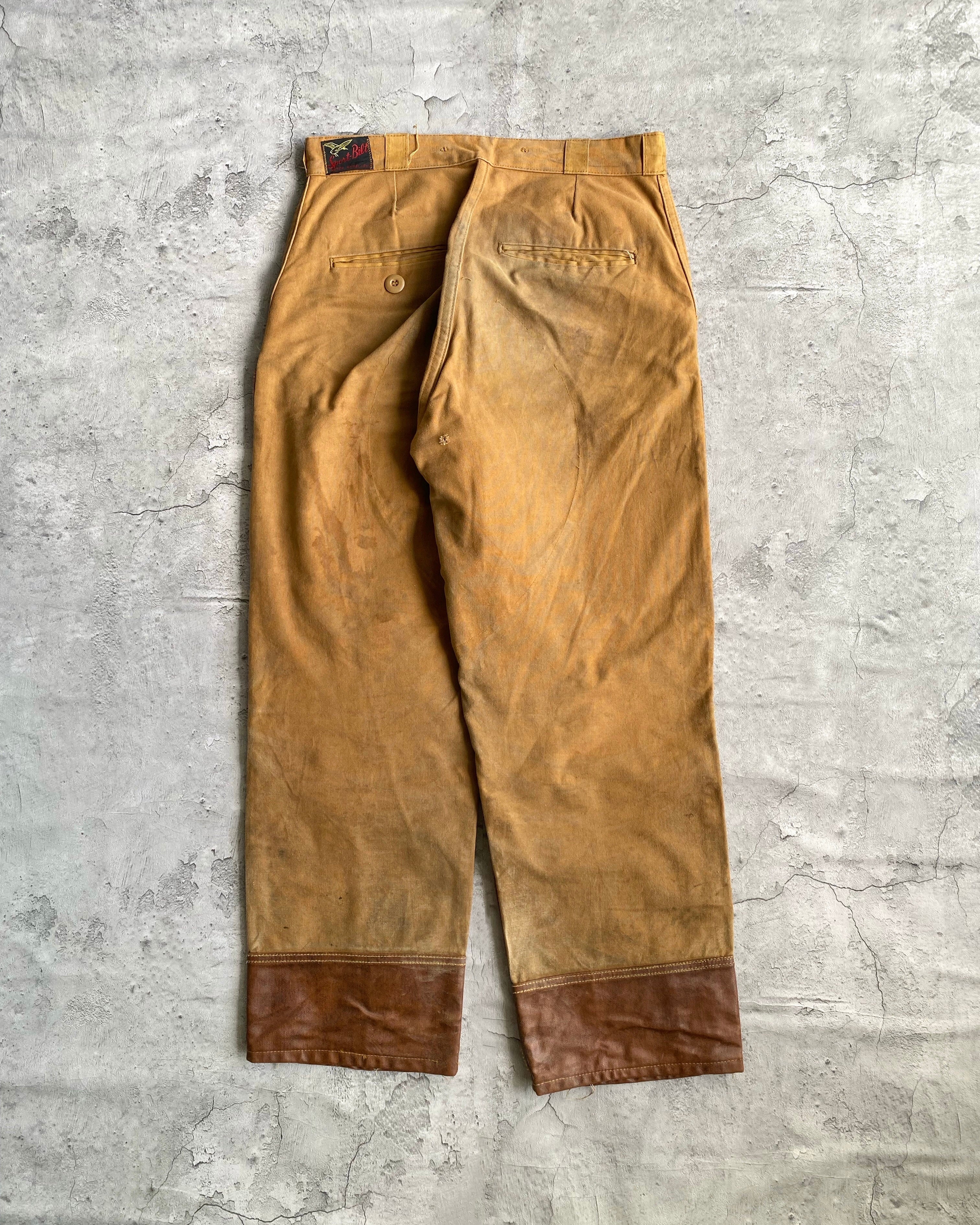 1970S LEATHER DOUBLE KNEE HUNTING TROUSERS (30-32)