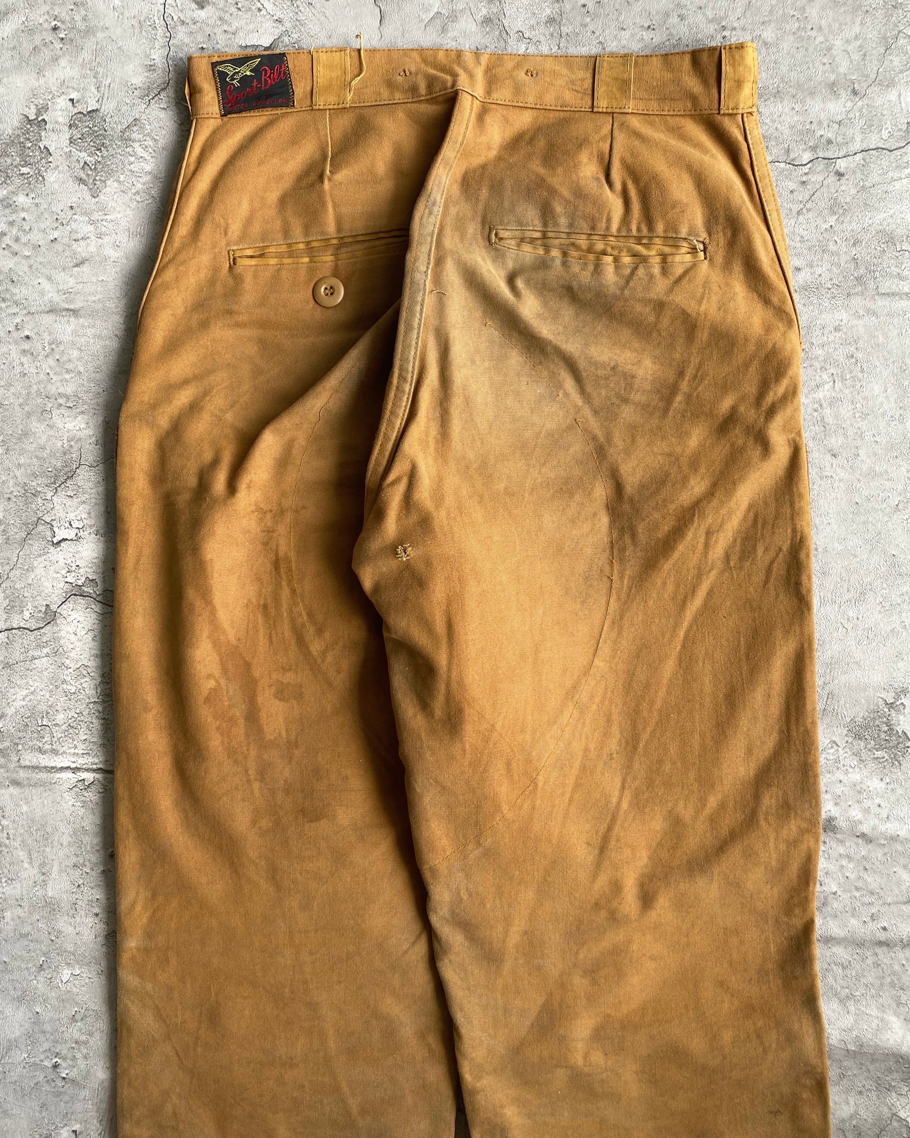 1970S LEATHER DOUBLE KNEE HUNTING TROUSERS (30-32)