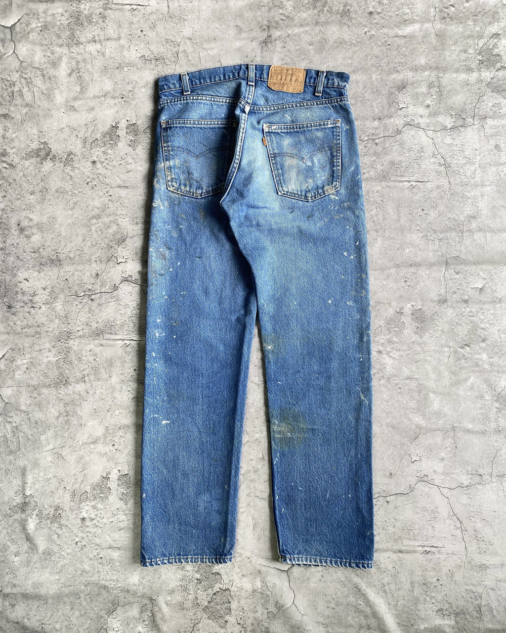 1980S FADED BLUE LEVI'S 505 PAINTED JEANS (33X30)