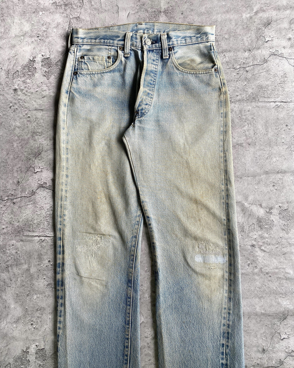 1980S MUD WASH LEVI'S 501 REDLINE SELVEDGE JEANS (30X31)