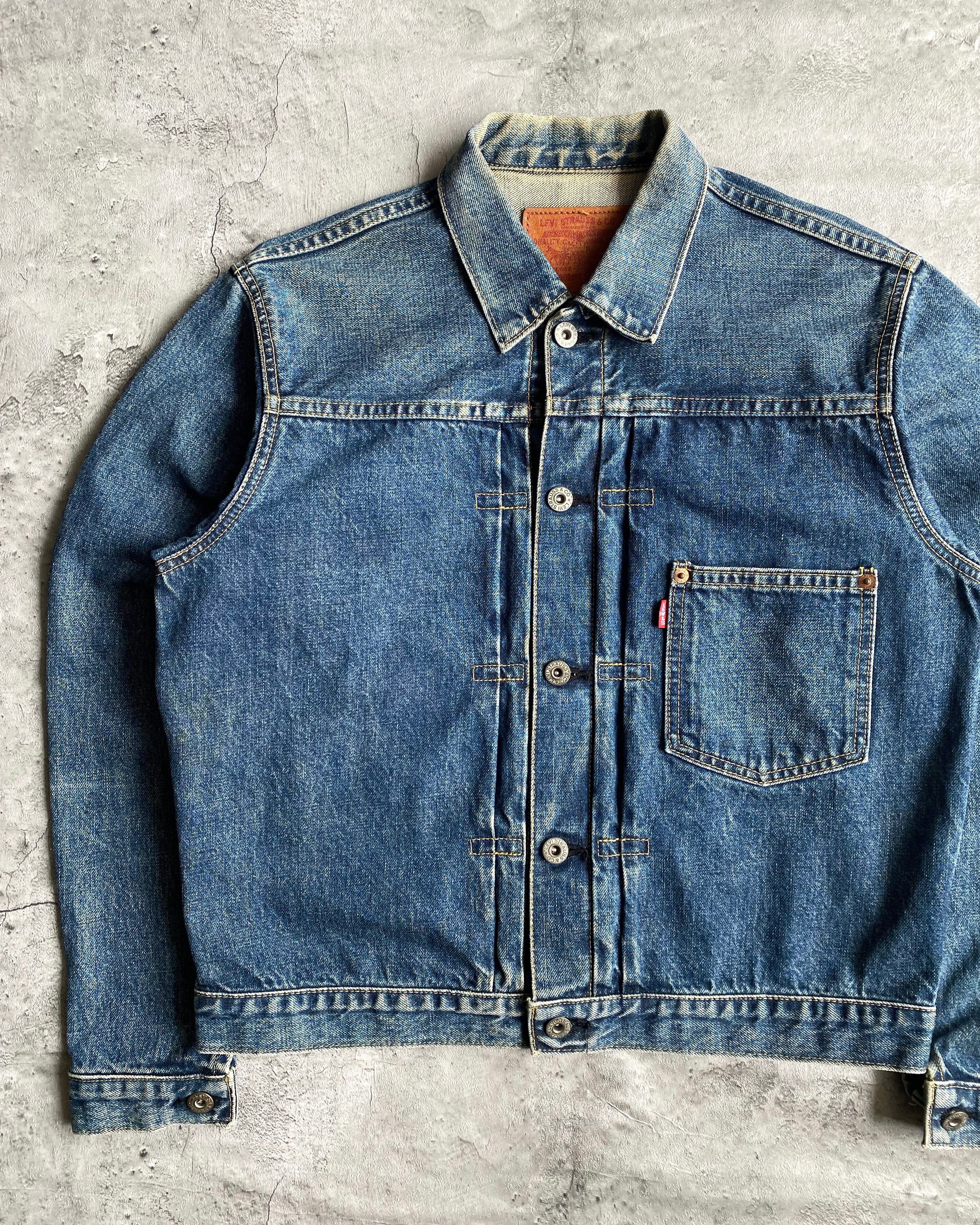 1990S DARK WASHED LEVI'S BIG E TYPE I DENIM JACKET (M)