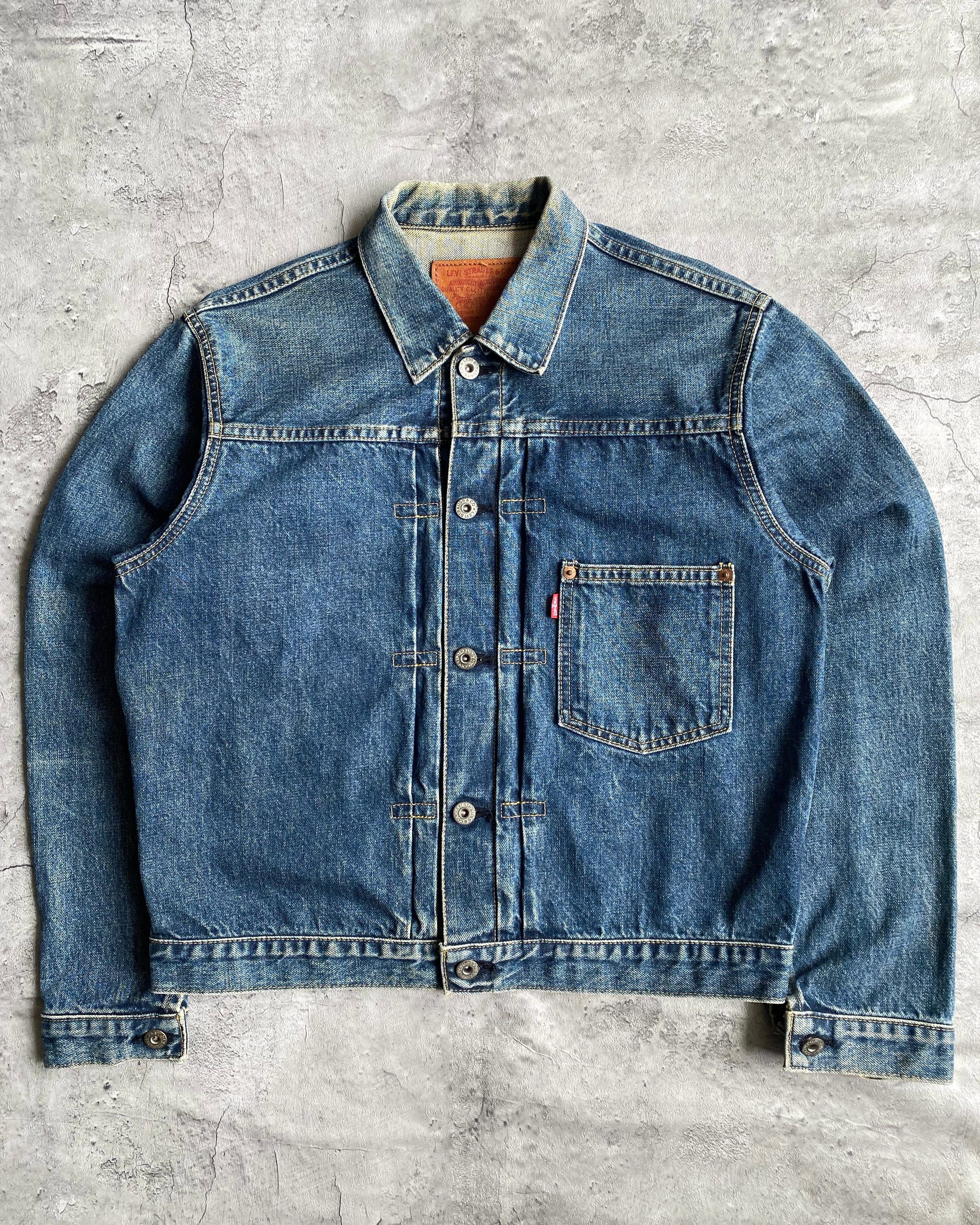1990S DARK WASHED LEVI'S BIG E TYPE I DENIM JACKET (M)