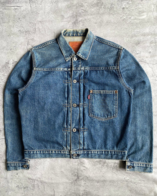 1990S DARK WASHED LEVI'S BIG E TYPE I DENIM JACKET (M)