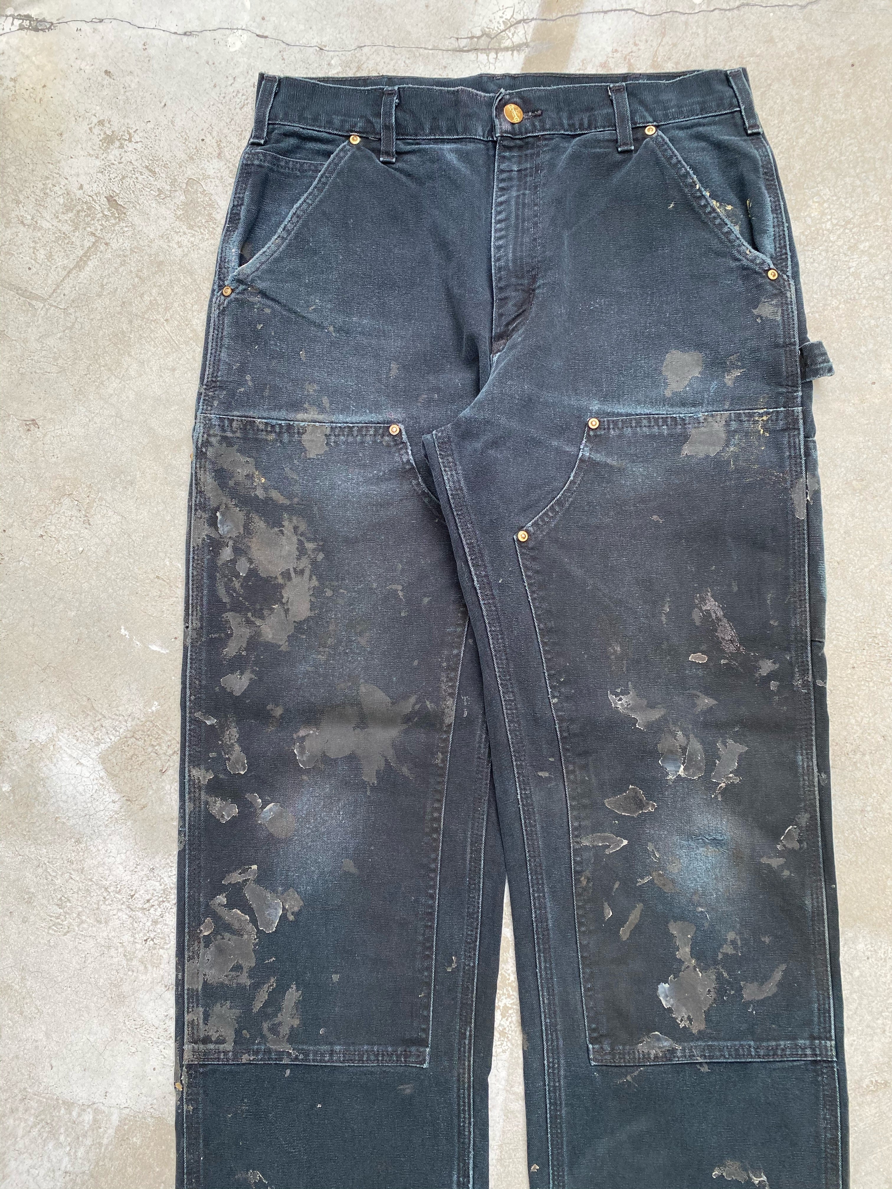 1990s Black Carhartt Double Knee Pants (32x30)