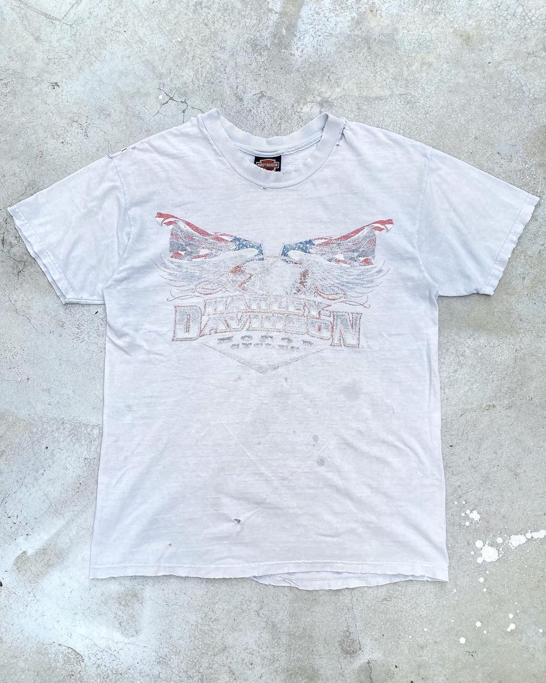 1990s Faded Harley Davison Palm Springs Thrashed Tee (S/M)