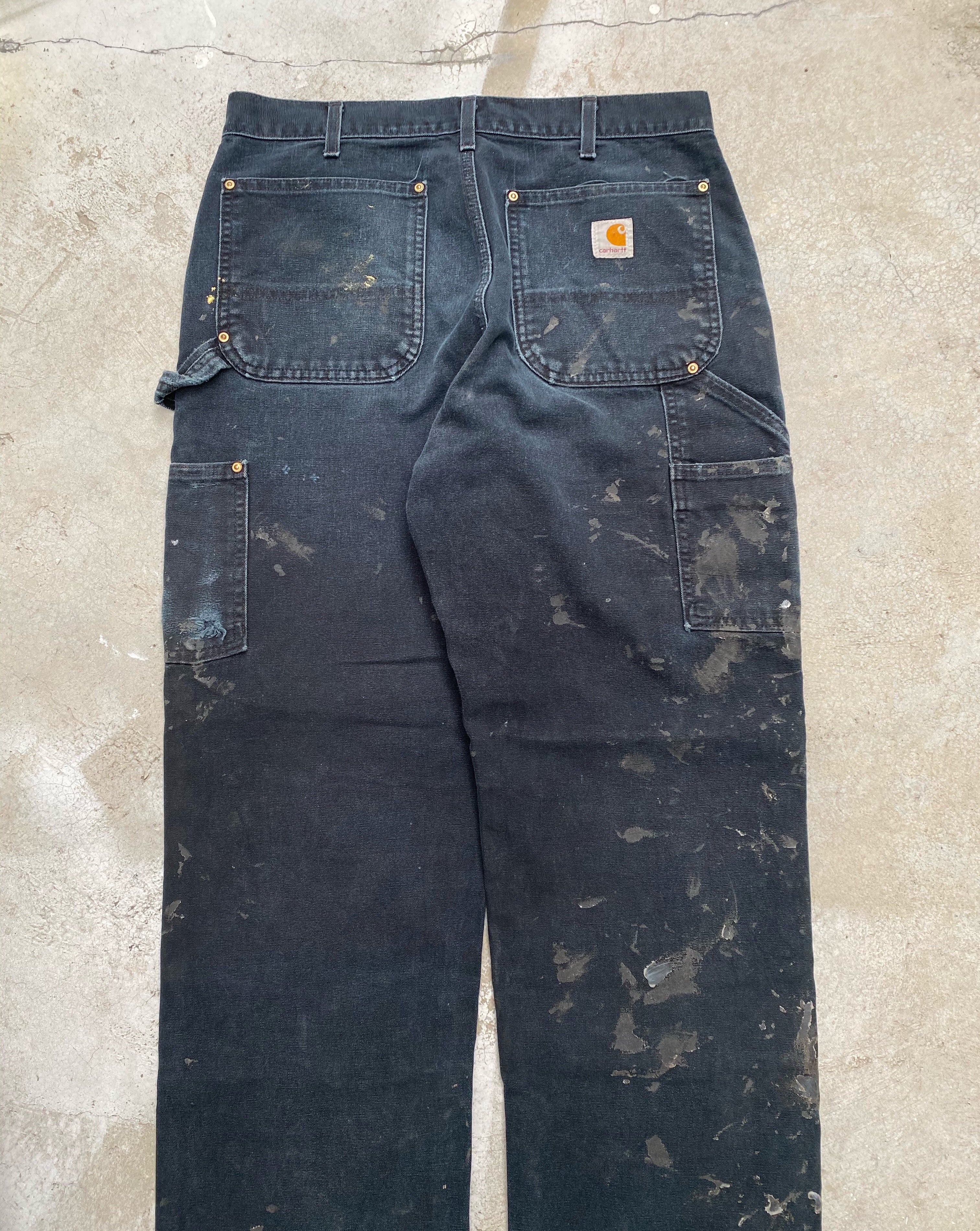 1990s Black Carhartt Double Knee Pants (32x30)
