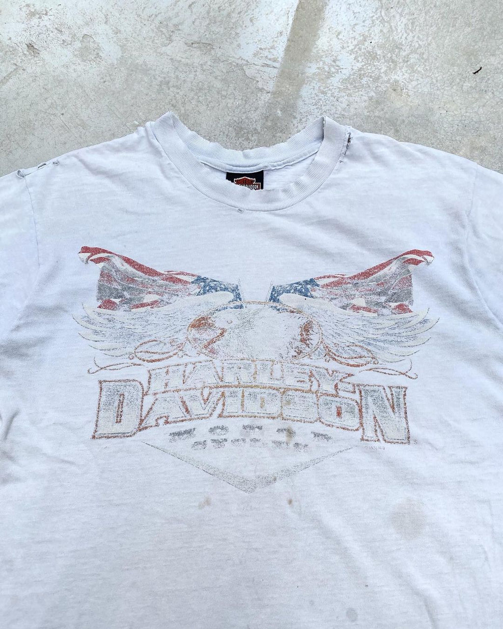 1990s Faded Harley Davison Palm Springs Thrashed Tee (S/M)