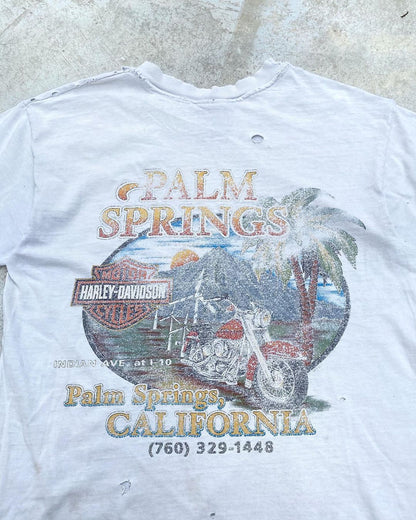 1990s Faded Harley Davison Palm Springs Thrashed Tee (S/M)