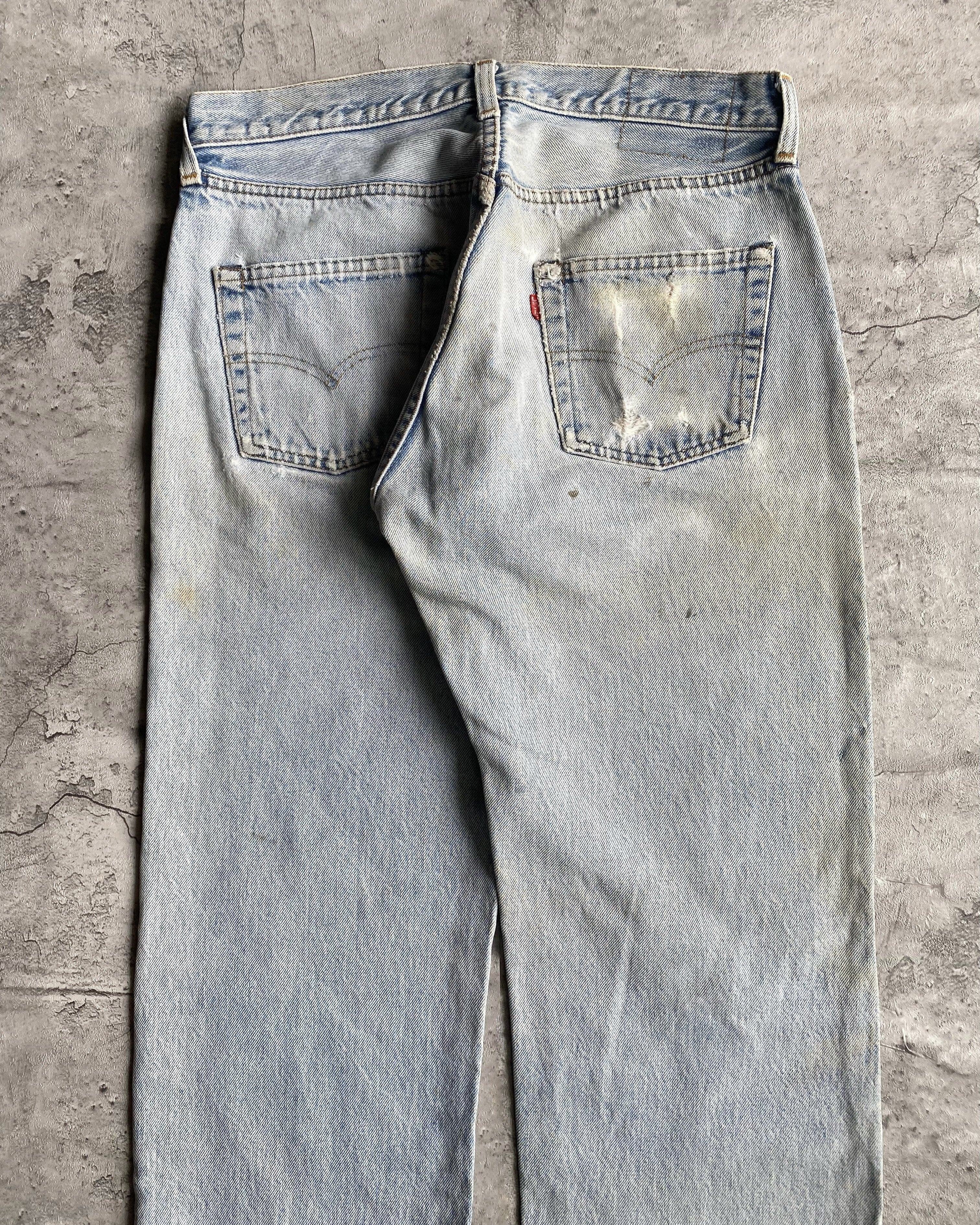 1980S LEVI'S 501 DISTRESSED REDLINE SELVEDGE JEANS (33X36)