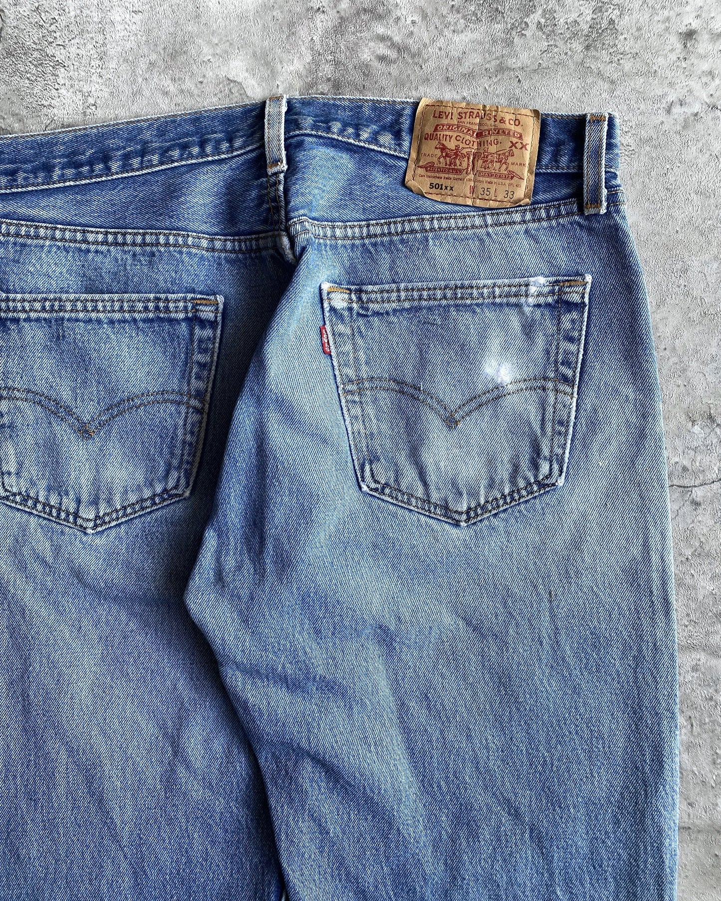 1990S FADED LEVI'S 501 DISTRESSED JEANS (35X33)