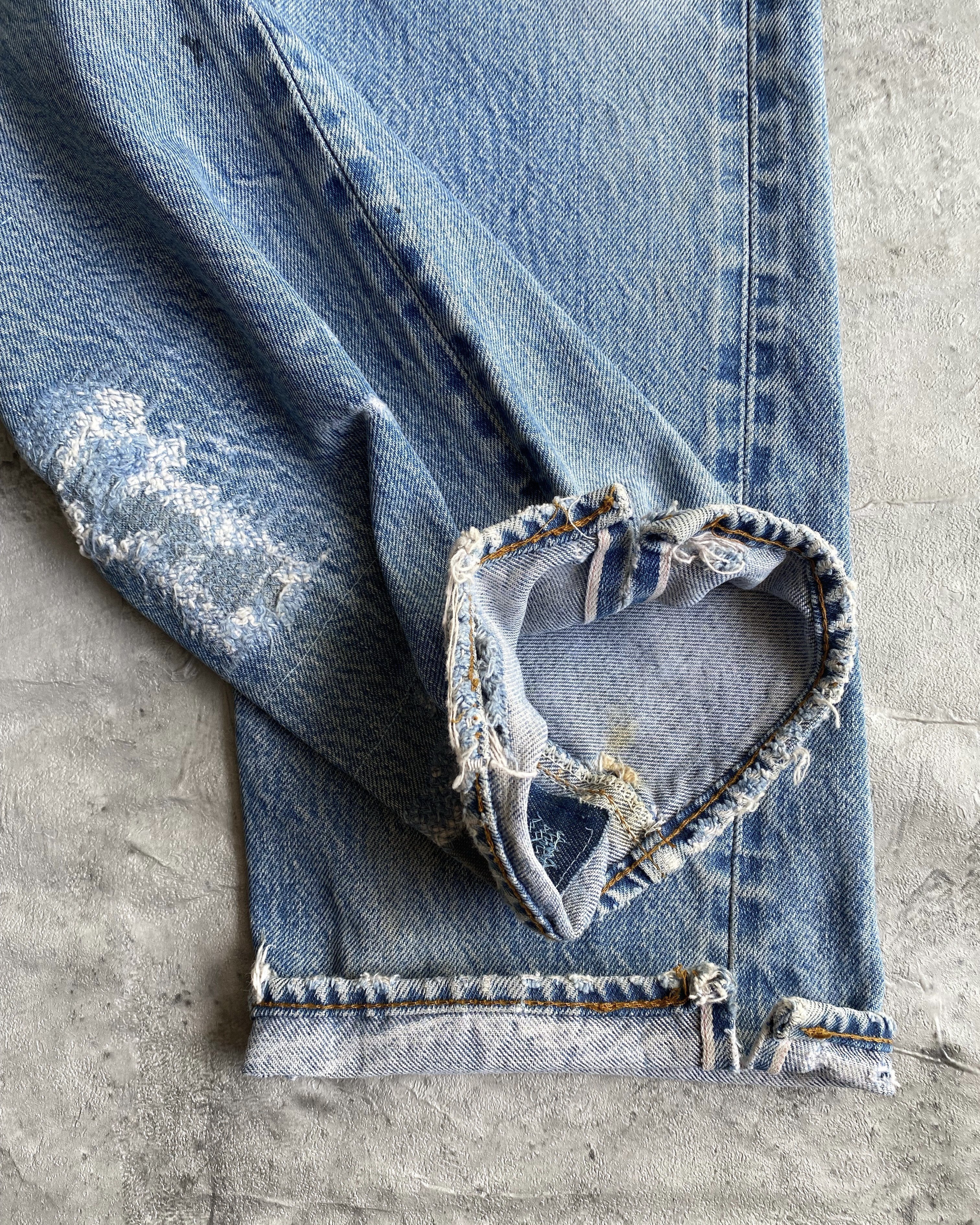 1980S REPAIRED LEVI'S 501 REDLINE SELVEDGE JEANS (29X32)