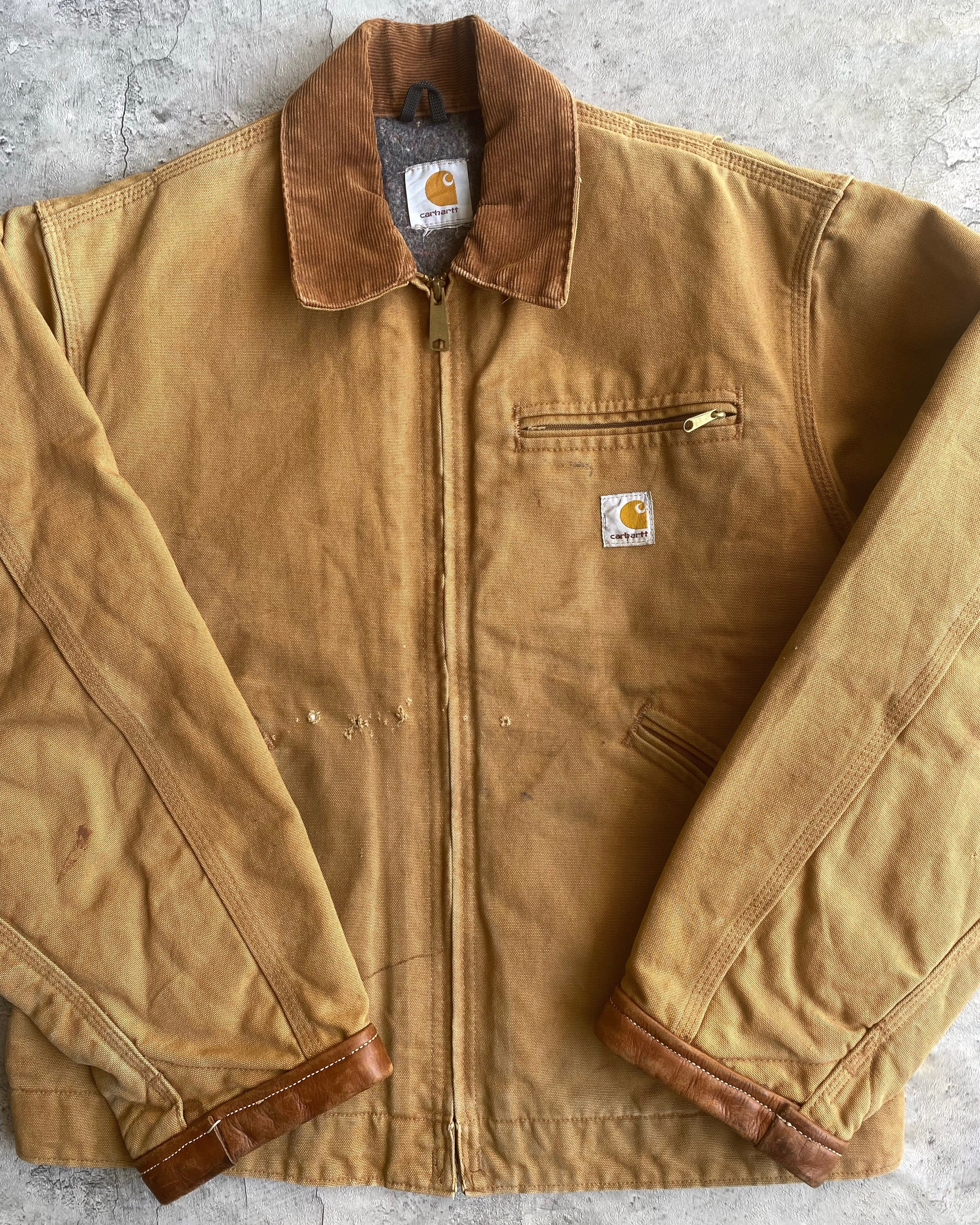 1990S BROWN CARHARTT DETROIT JACKET (L)