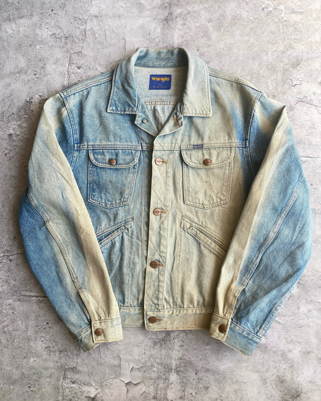 2000S SUN BLEACHED WRANGLER DENIM JACKET (S-L)