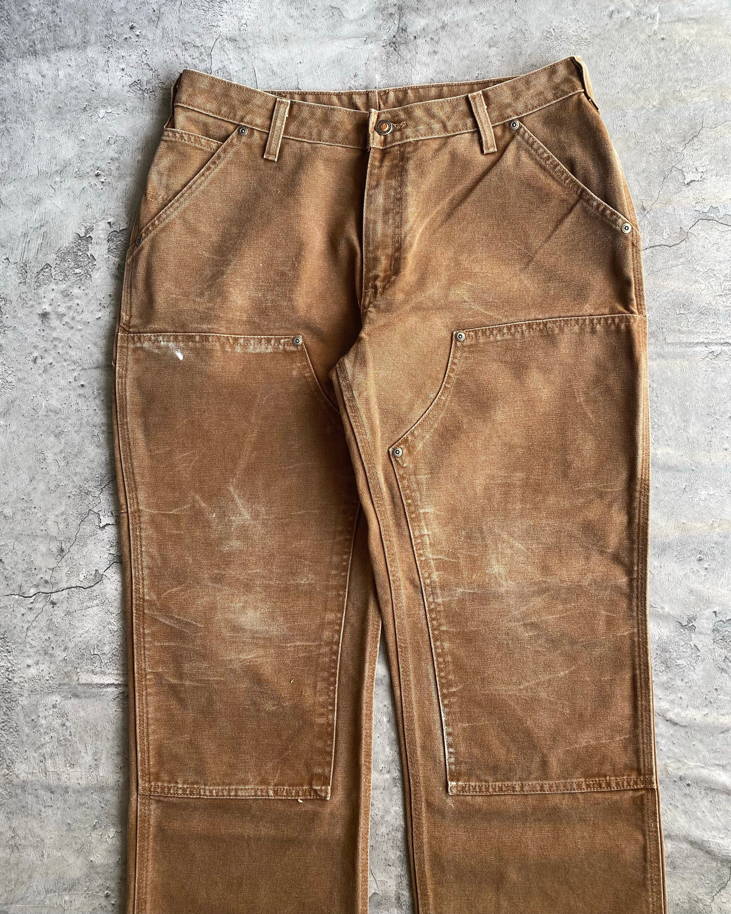 1990S BROWN CARHARTT DOUBLE KNEE RELEASED HEM PANTS (32X28)