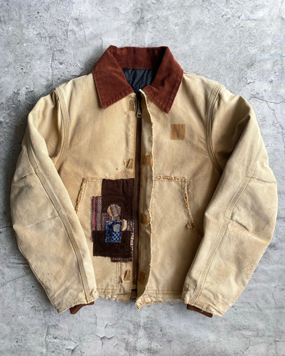 1990S SUN FADED CARHARTT PATCHED ARCTIC WORK JACKET (S/M)