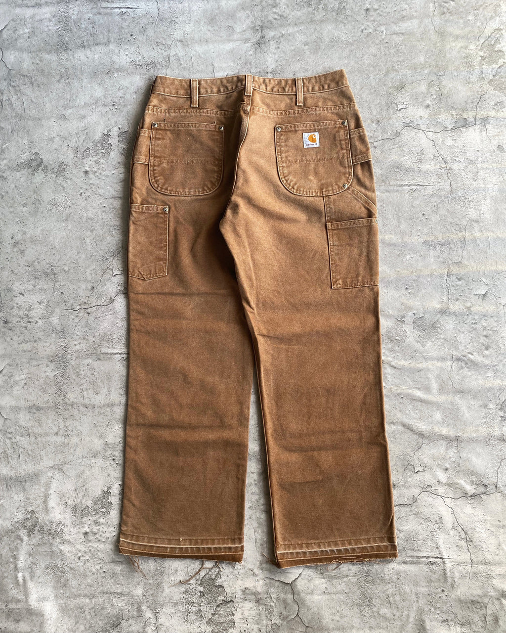 1990S BROWN CARHARTT DOUBLE KNEE RELEASED HEM PANTS (32X28)