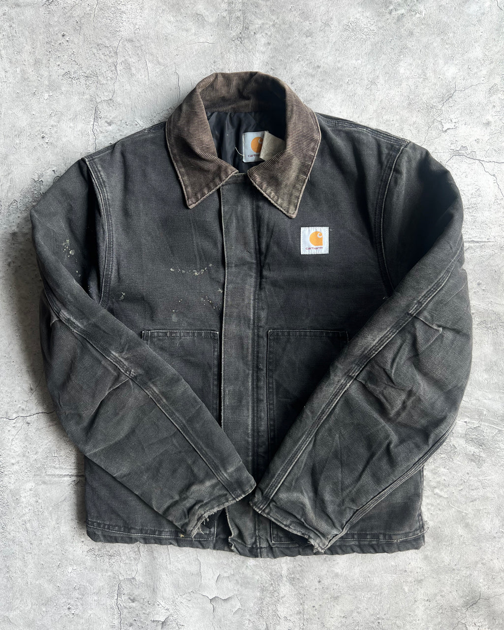 1990S FADED BLACK CARHARTT ARCTIC WORK JACKET (M/L)