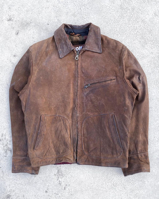 1980S SCHOTT BROWN LEATHER JACKET (M/L)