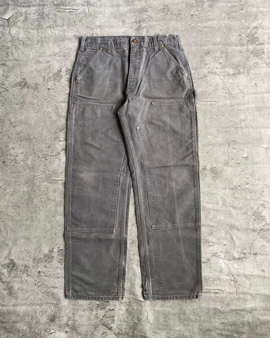 1990S GREY CARHARTT DOUBLE KNEE PANTS (34X30)