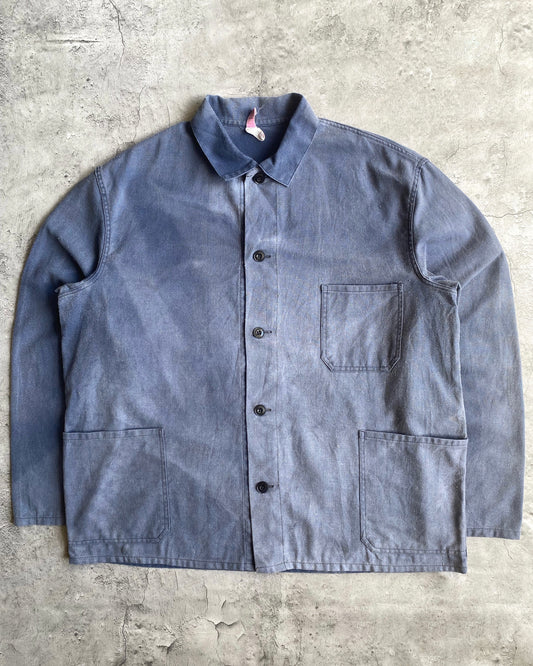 1970S SUN FADED FRENCH CHORE JACKET (L/XL)
