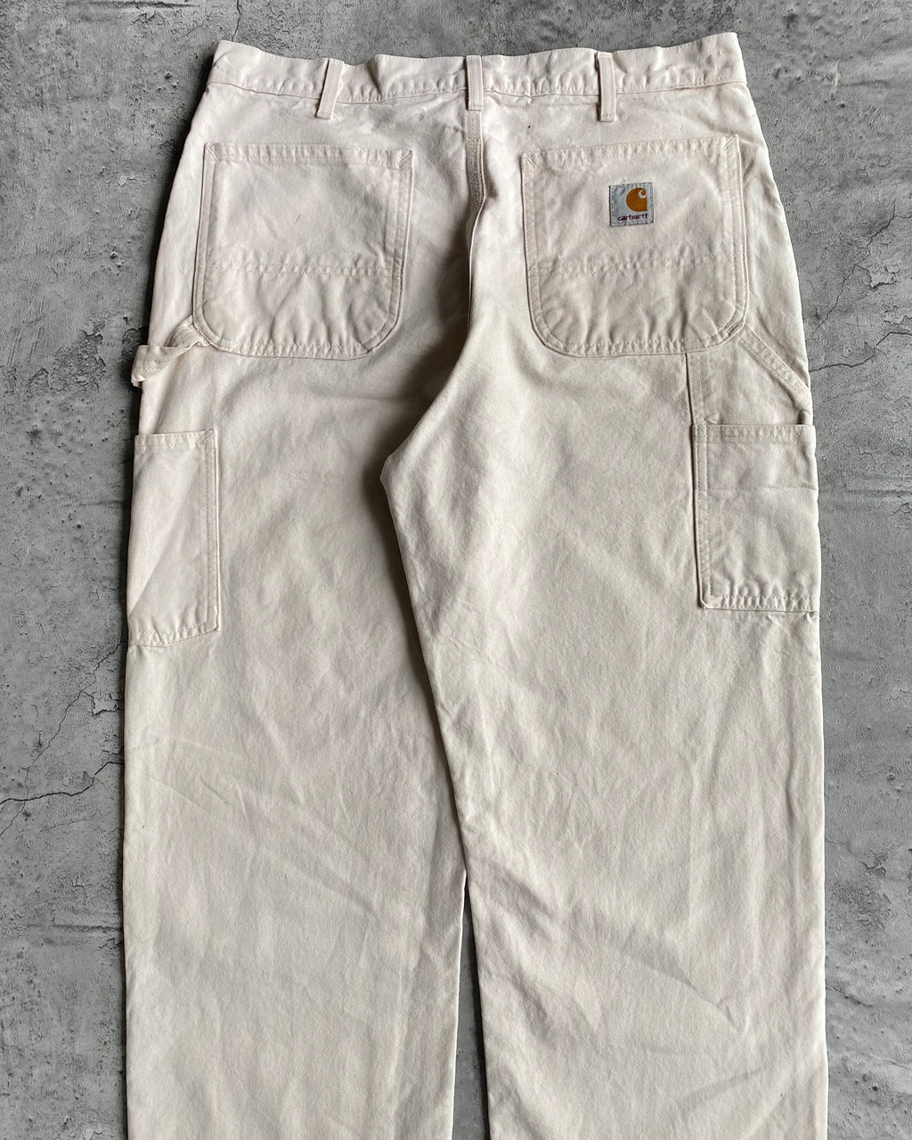 1990S WHITE PAINTED CARHARTT DOUBLE KNEE PANTS (34X34)