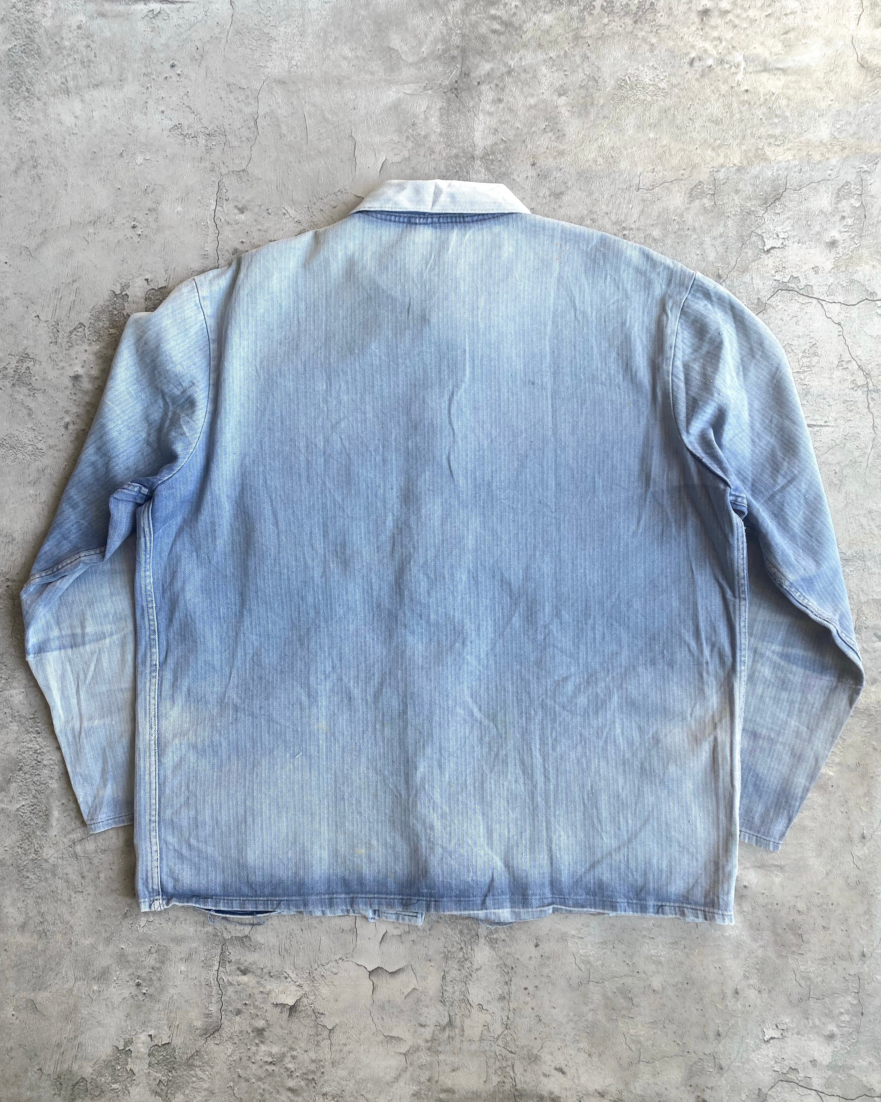 1960S SUN FADED HBT FRENCH CHORE JACKET (M/L)