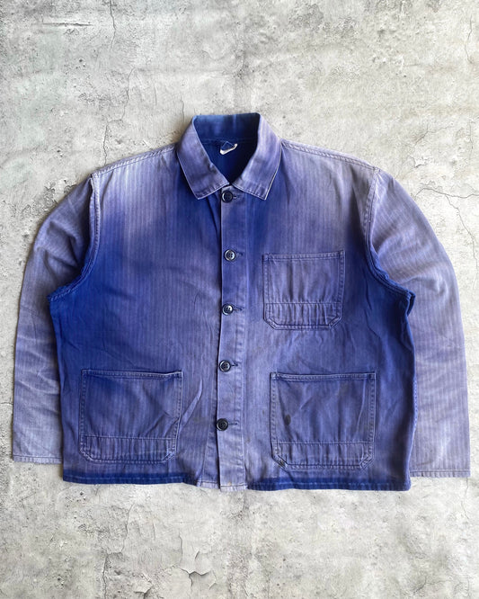 1960S SUN FADED CROPPED HBT FRENCH CHORE JACKET (S-L)