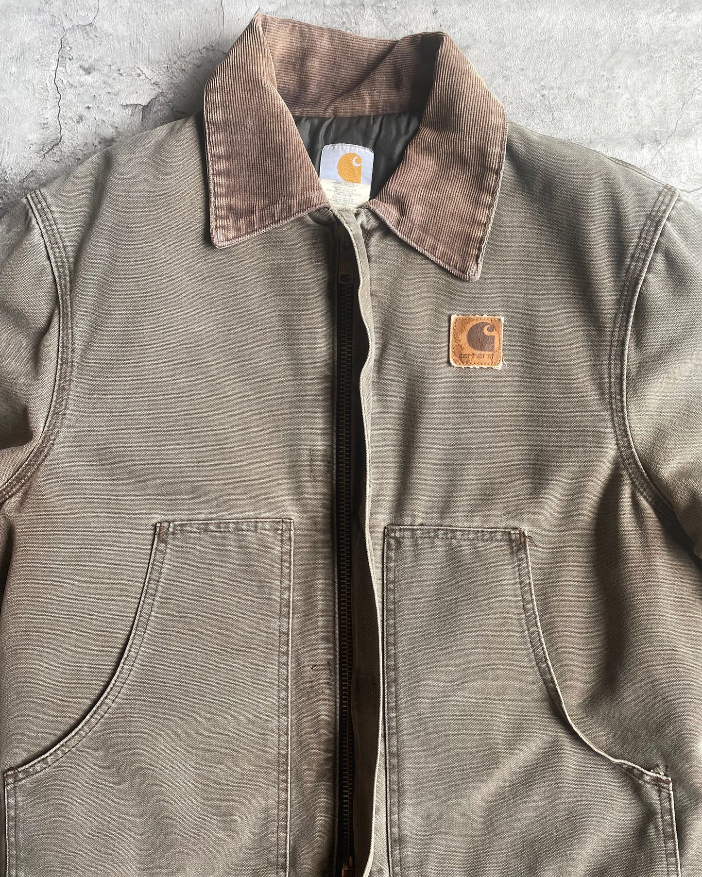 1990S BROWN/GREY CARHARTT ARCTIC WORK JACKET (M/L)