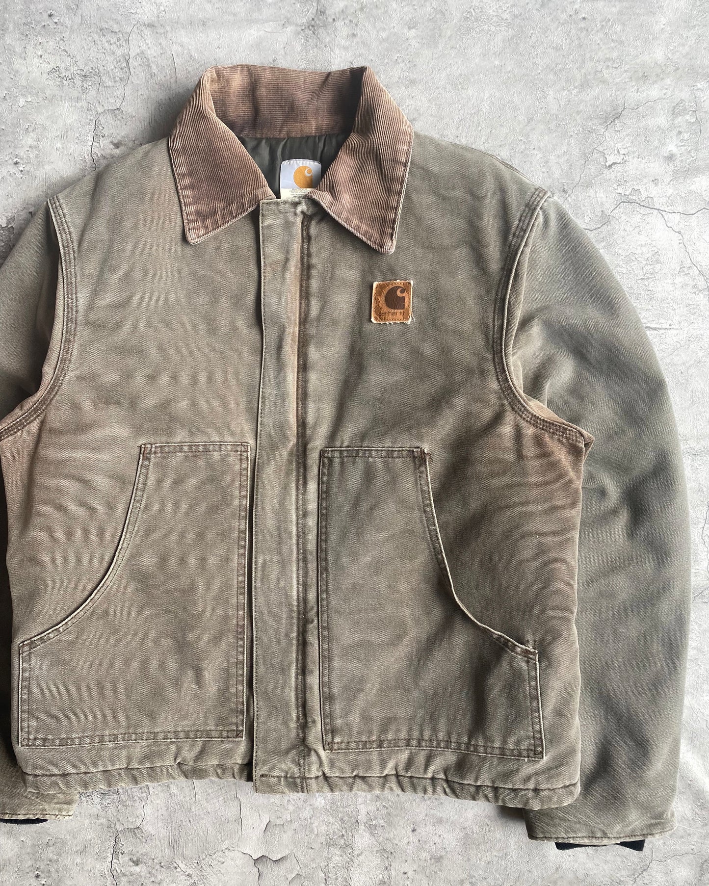 1990S BROWN/GREY CARHARTT ARCTIC WORK JACKET (M/L)