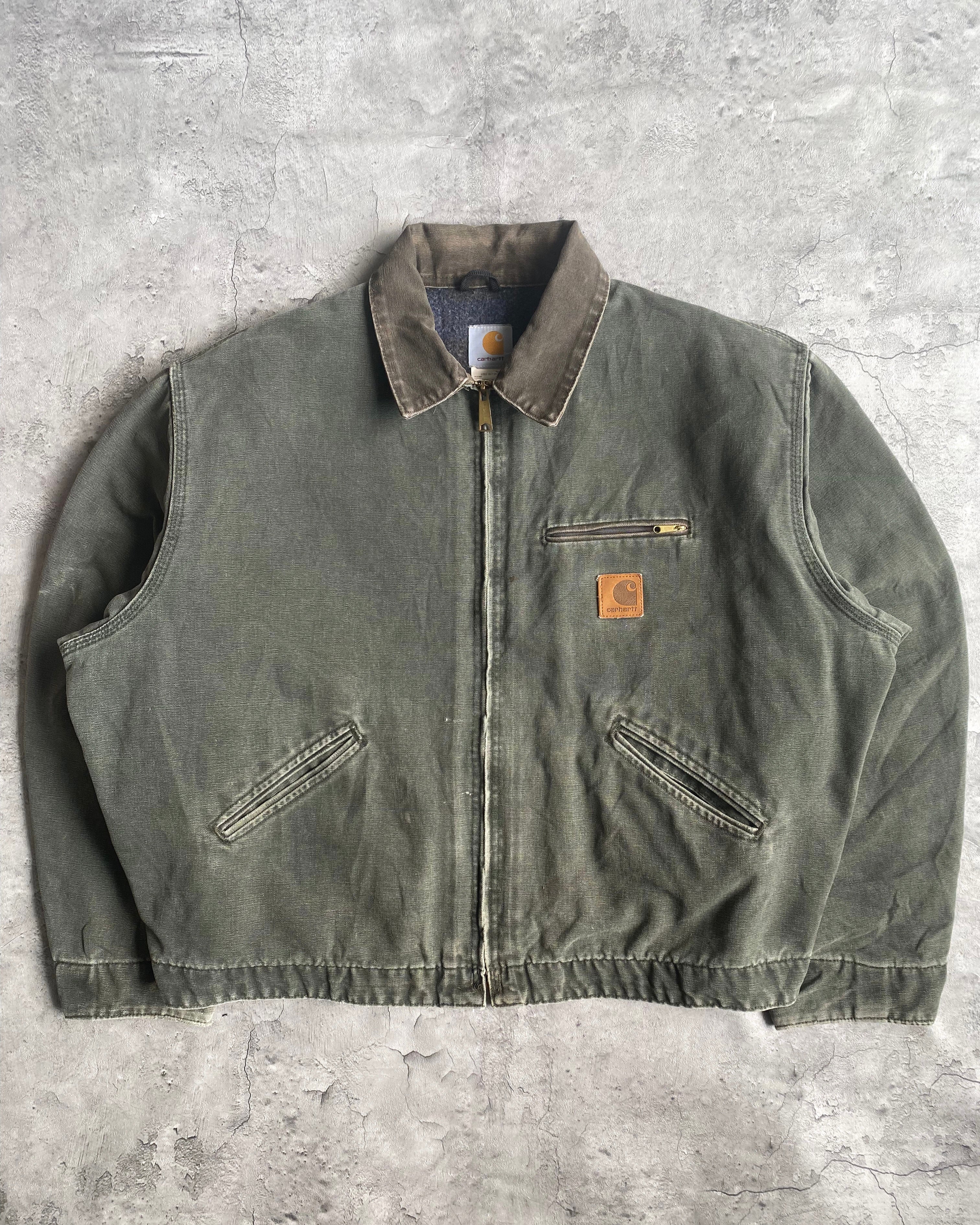 1980S GREEN/GREY CARHARTT DETROIT JACKET (XL/XXL)