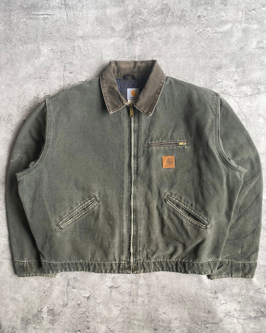 1980S GREEN/GREY CARHARTT DETROIT JACKET (XL/XXL)