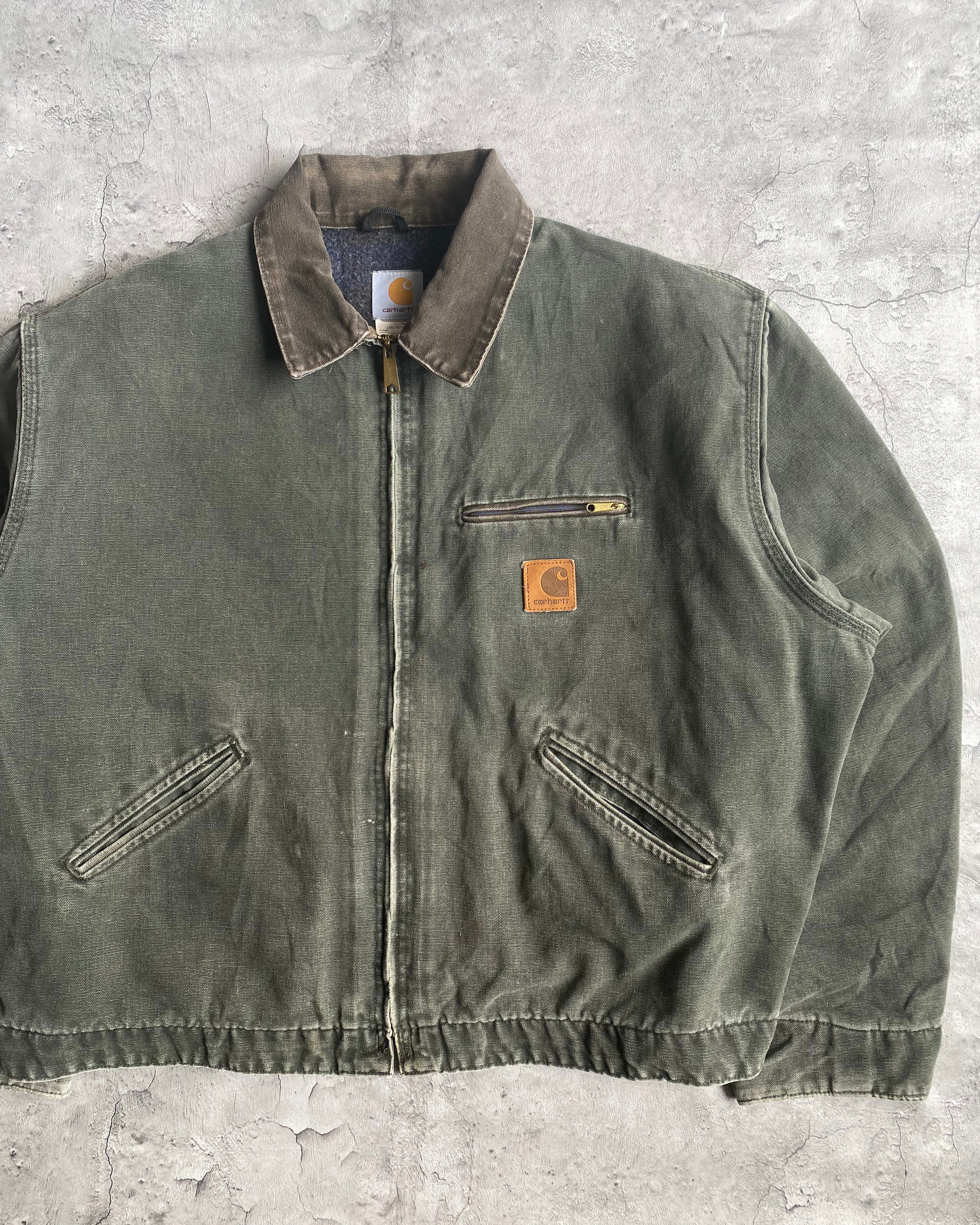 1980S GREEN/GREY CARHARTT DETROIT JACKET (XL/XXL)