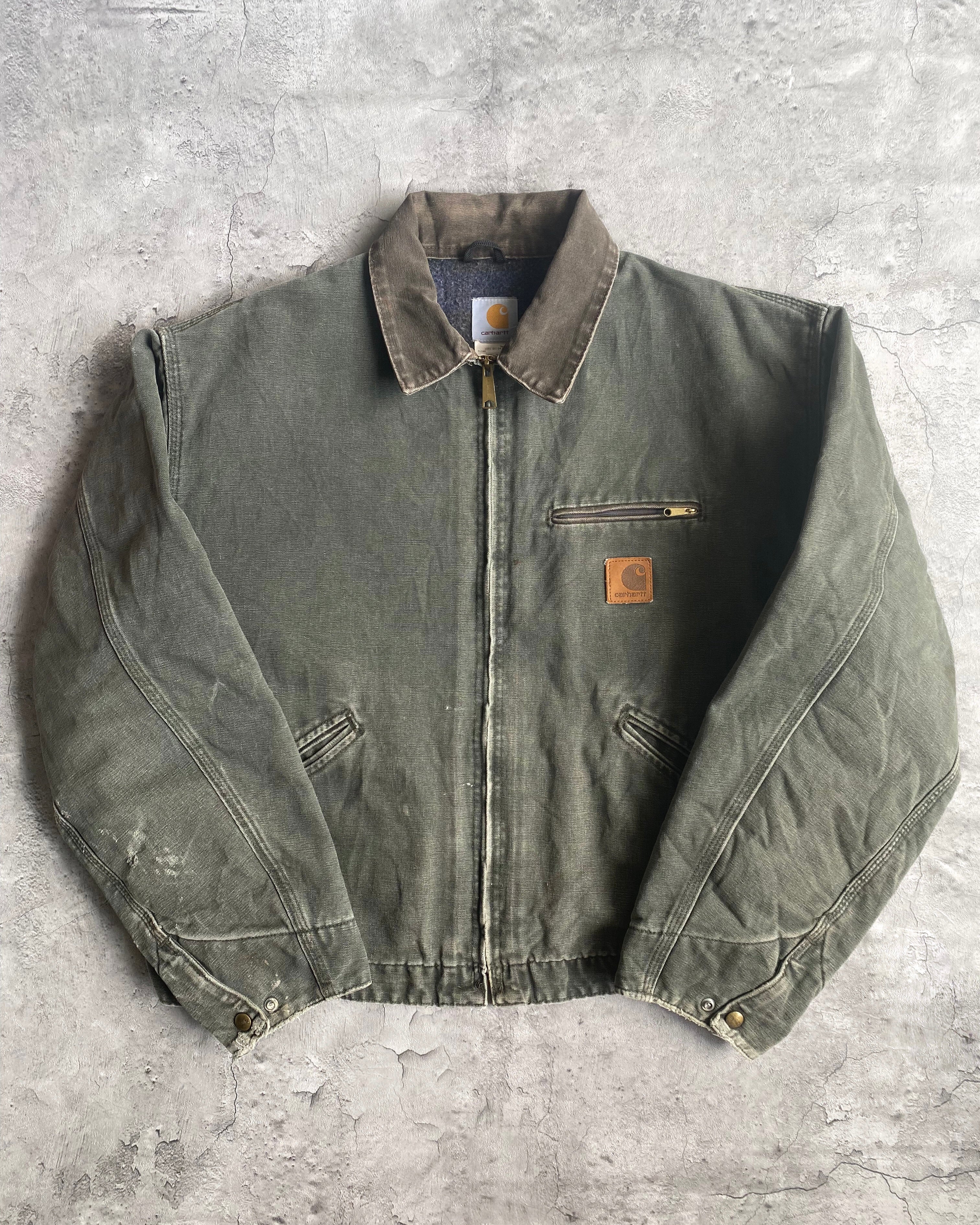 1980S GREEN/GREY CARHARTT DETROIT JACKET (XL/XXL)