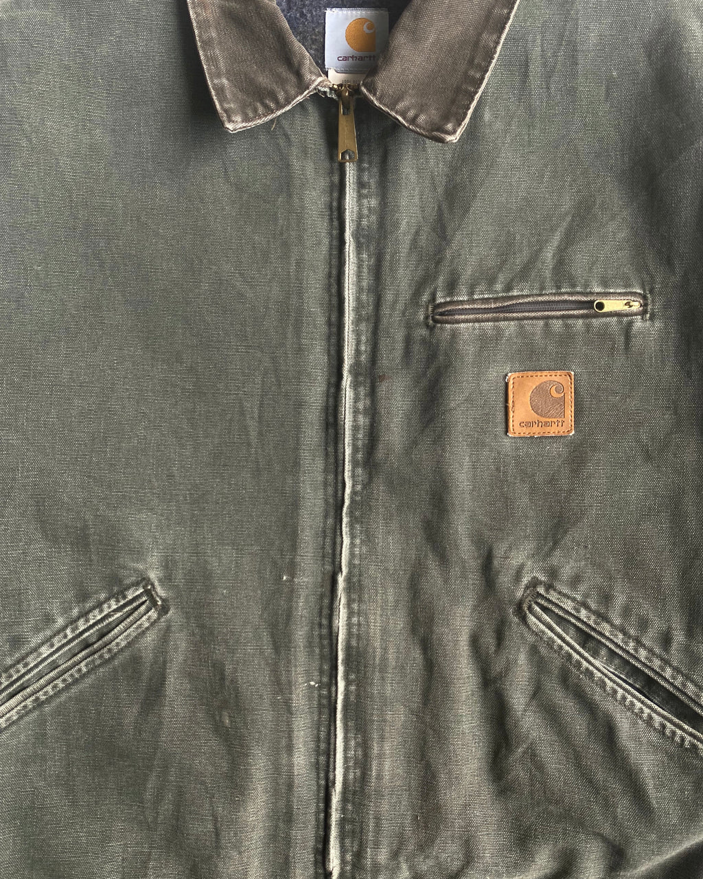 1980S GREEN/GREY CARHARTT DETROIT JACKET (XL/XXL)