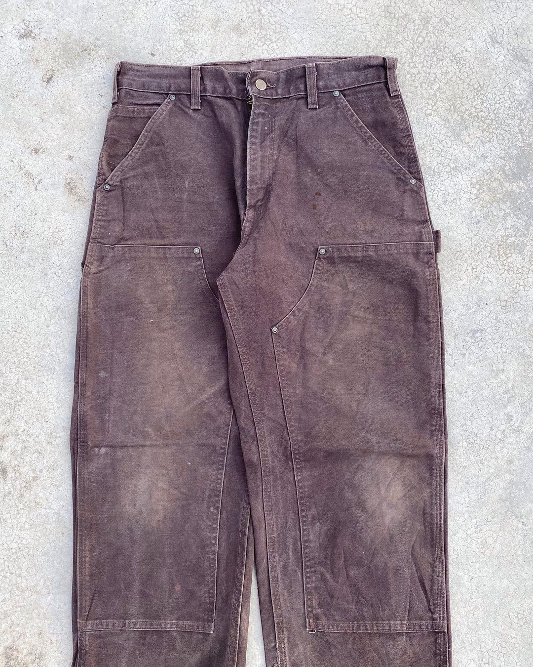 1990S FADED BROWN CARHARTT DOUBLE KNEE (31X32)