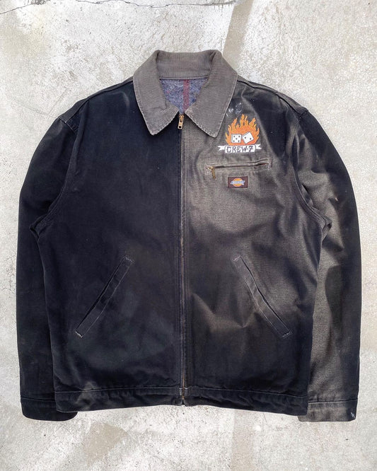 1990S SUN FADED ‘CREW 7’ BLACK DICKIES DETROIT JACKET
