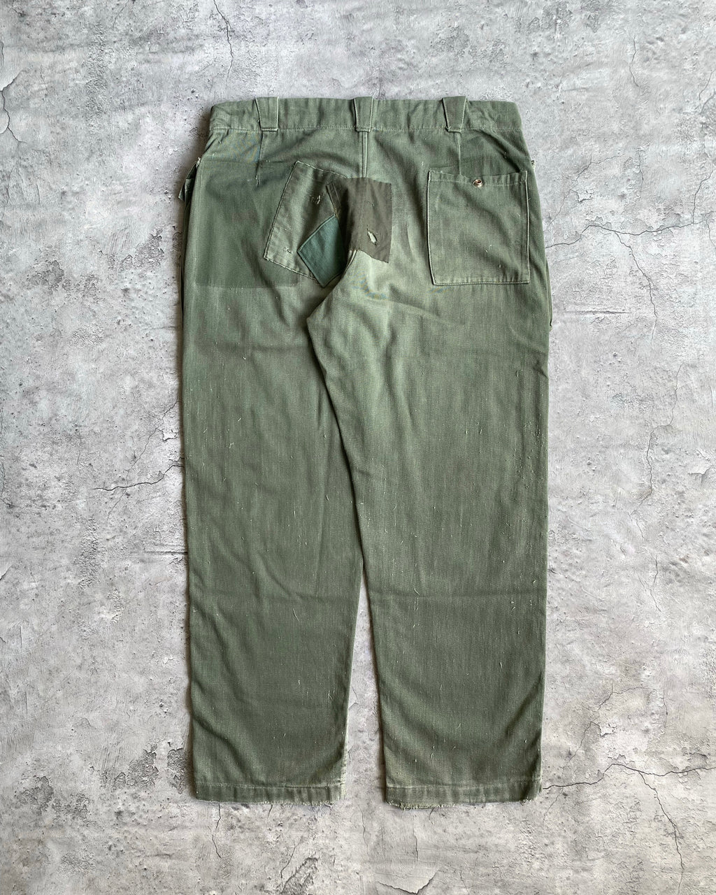 1970S FRANCE ARMY PATCHED WORK TROUSERS (36x28)