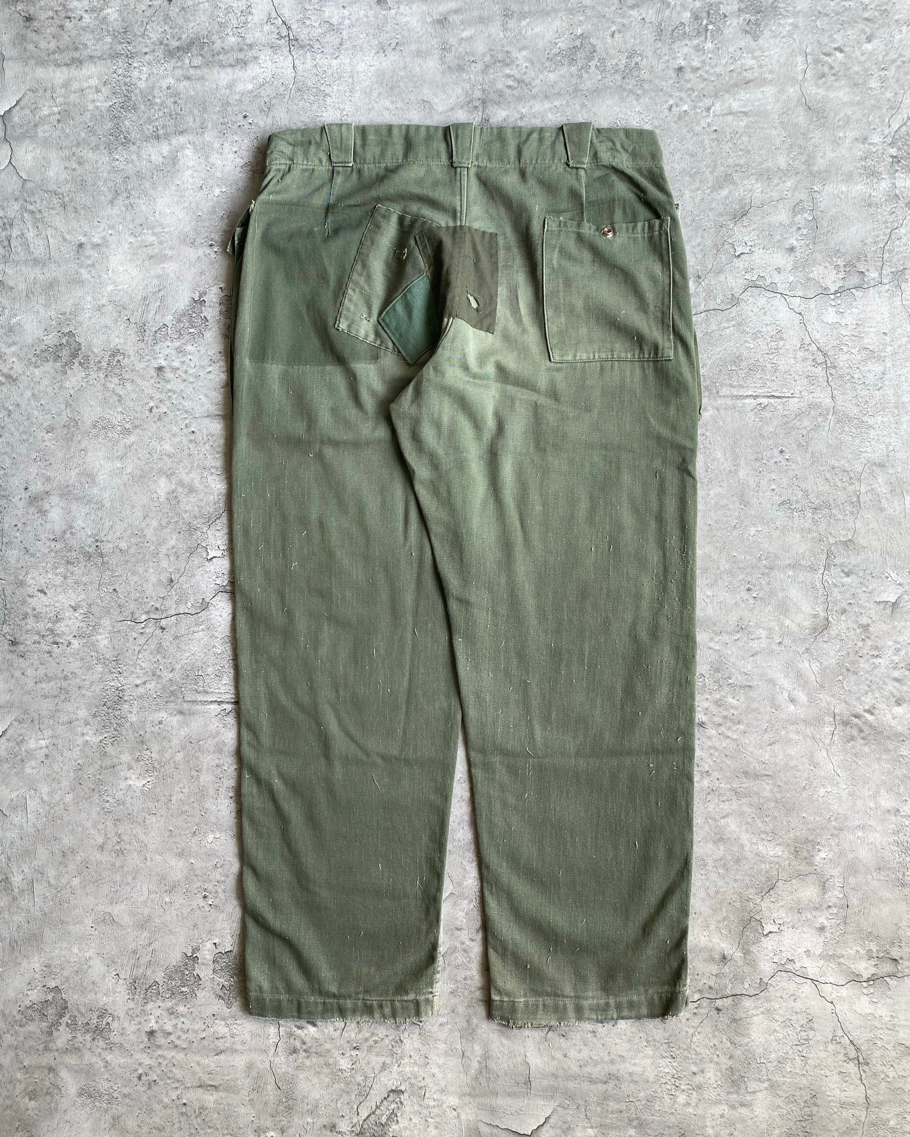 1970S FRANCE ARMY PATCHED WORK TROUSERS (36x28)