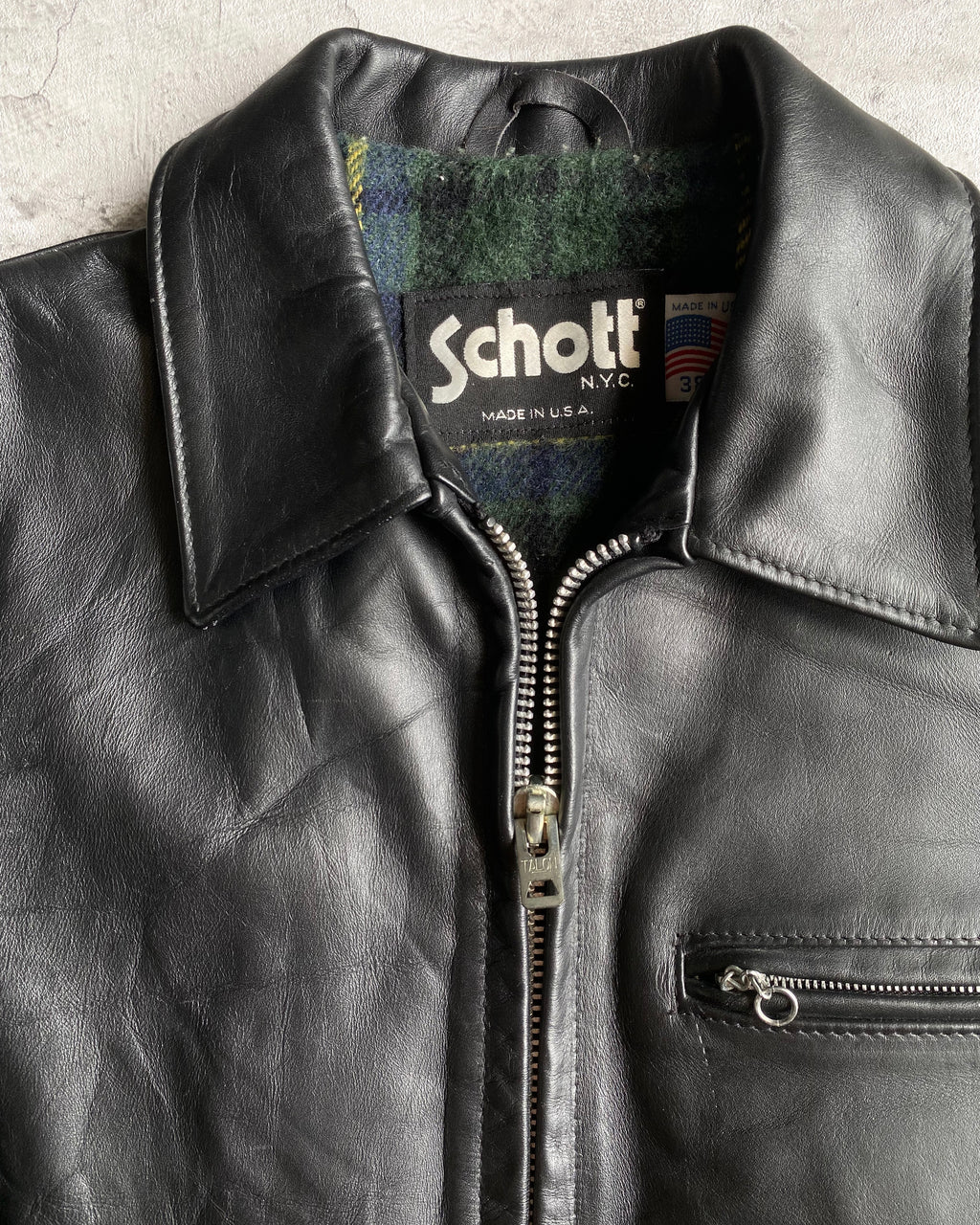 1970S SCHOTT LEATHER CAFE RACER JACKET (M)