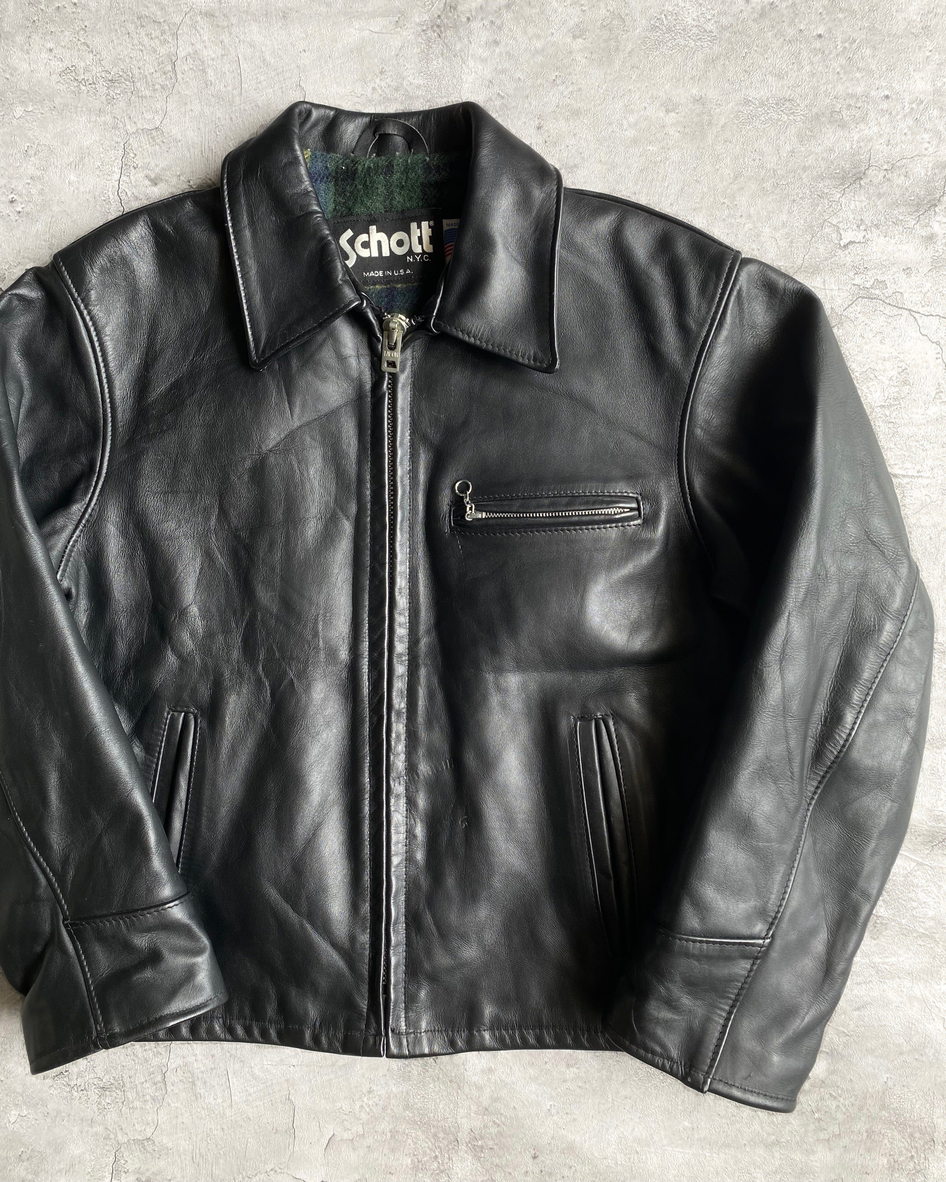 1970S SCHOTT LEATHER CAFE RACER JACKET (M)