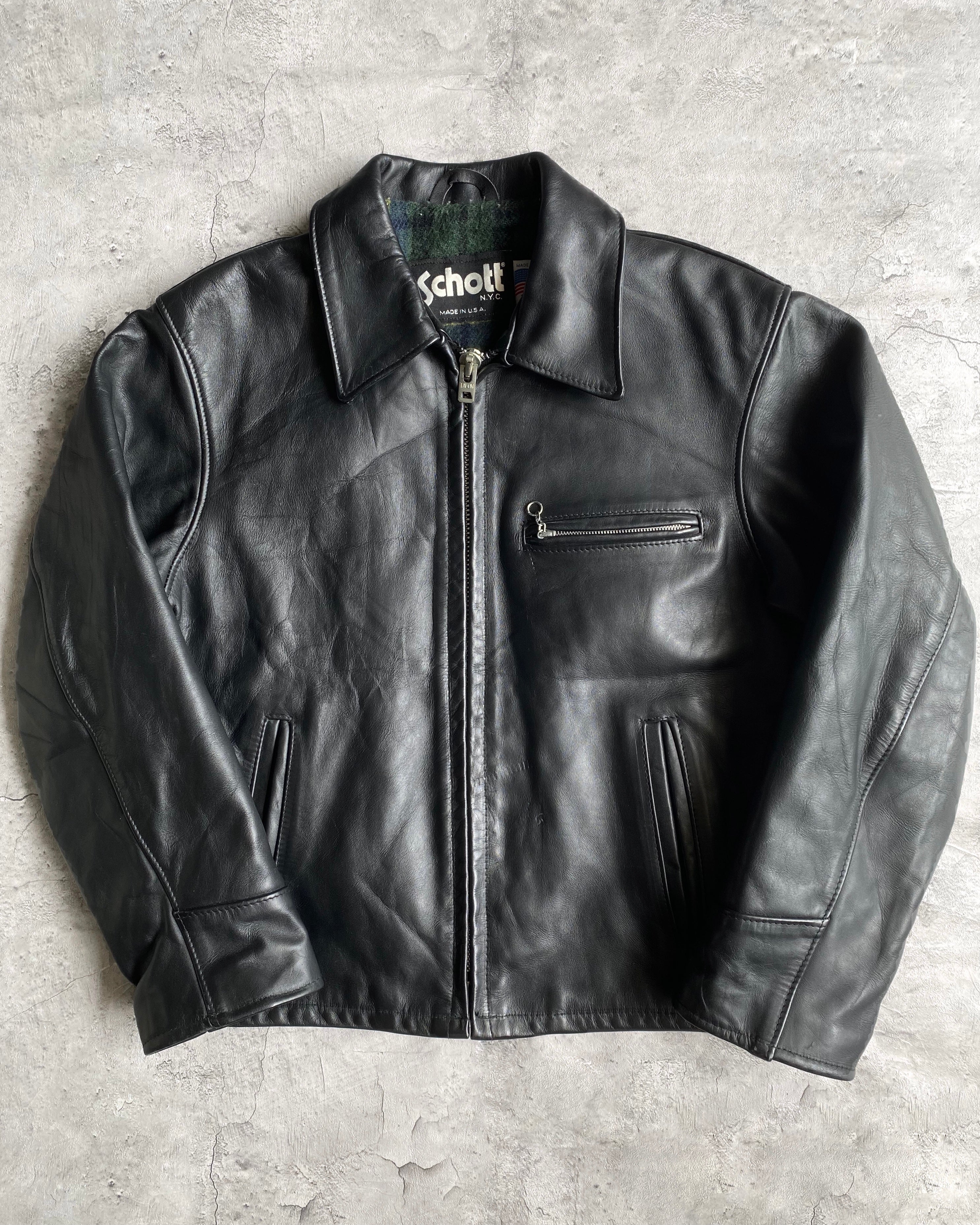 1970S SCHOTT LEATHER CAFE RACER JACKET (M)