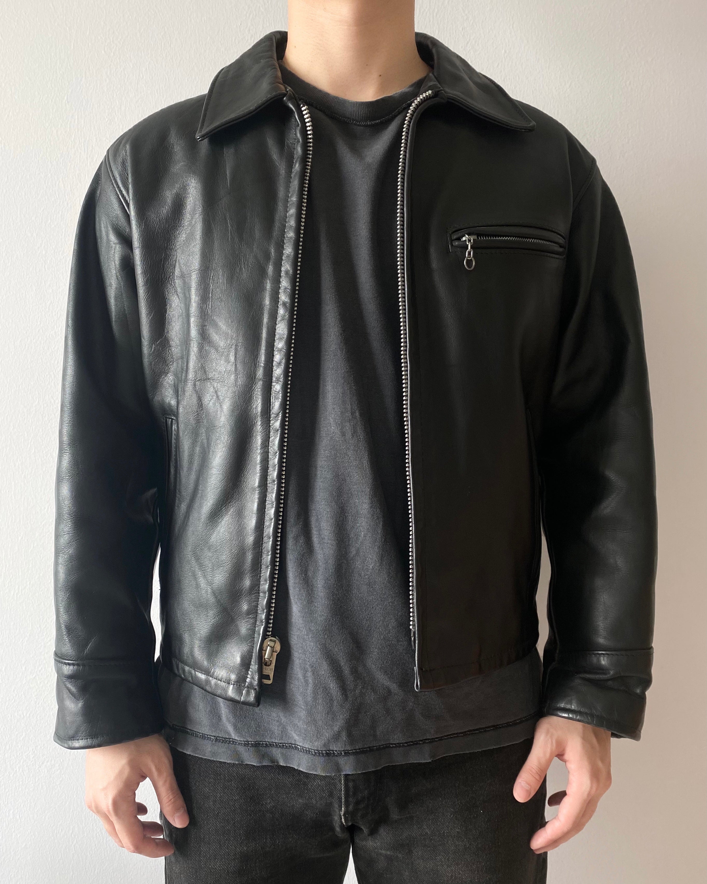1970S SCHOTT LEATHER CAFE RACER JACKET (M)