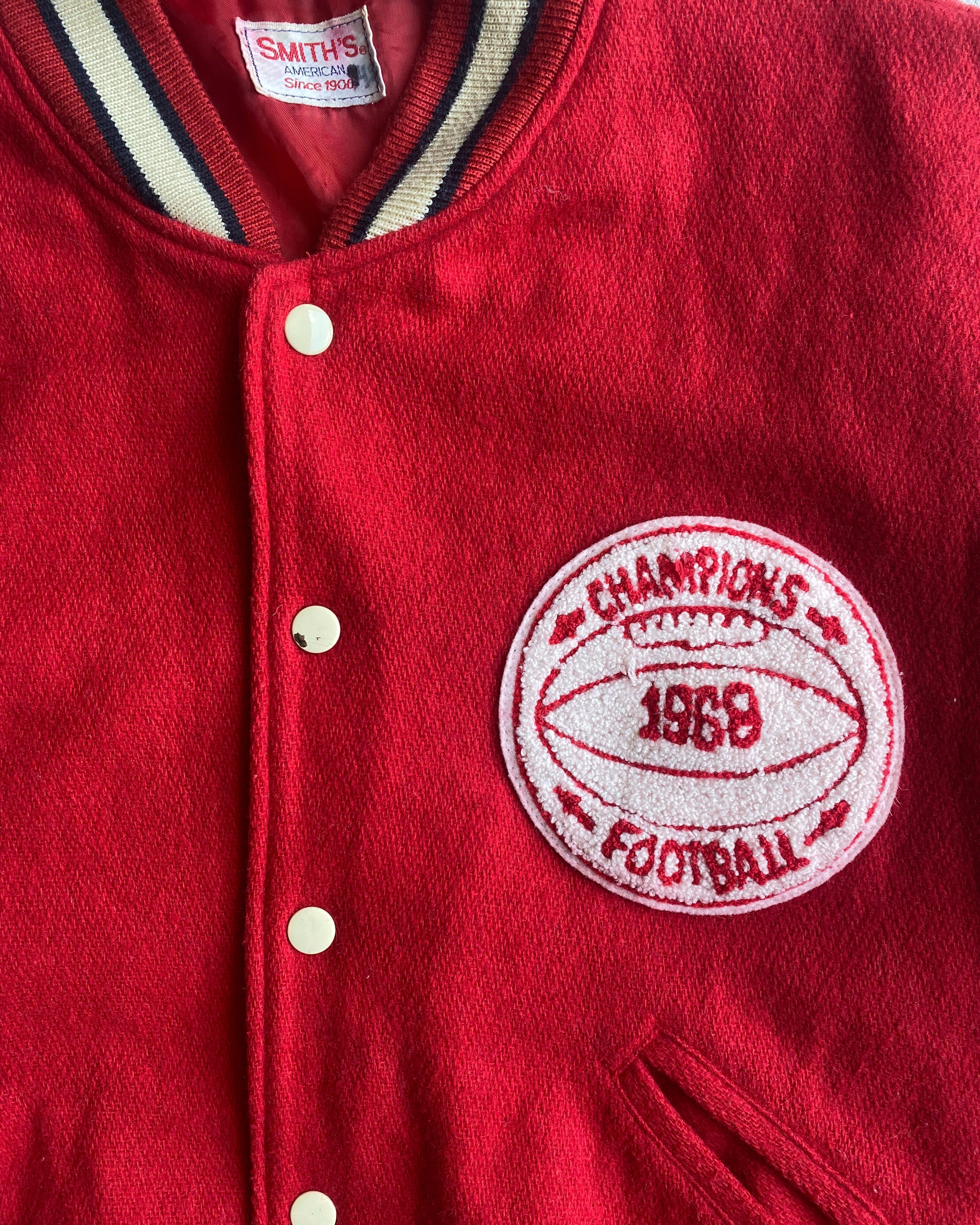 1980S 'RHAUNHUNST FOOTBALL' WOOL VARSITY JACKET (S-L)