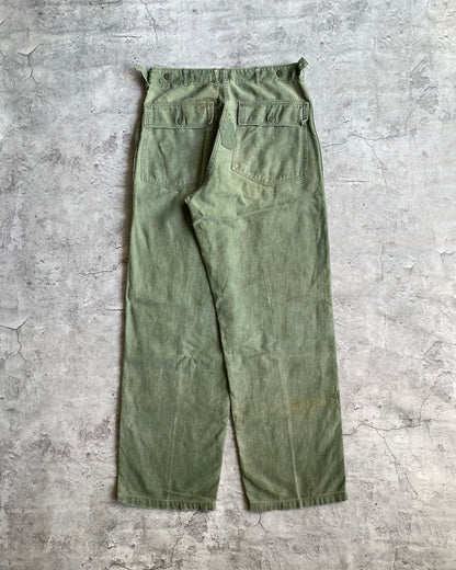 1960S OG-107 SATEEN US ARMY PATCHED TROUSERS (31-34)