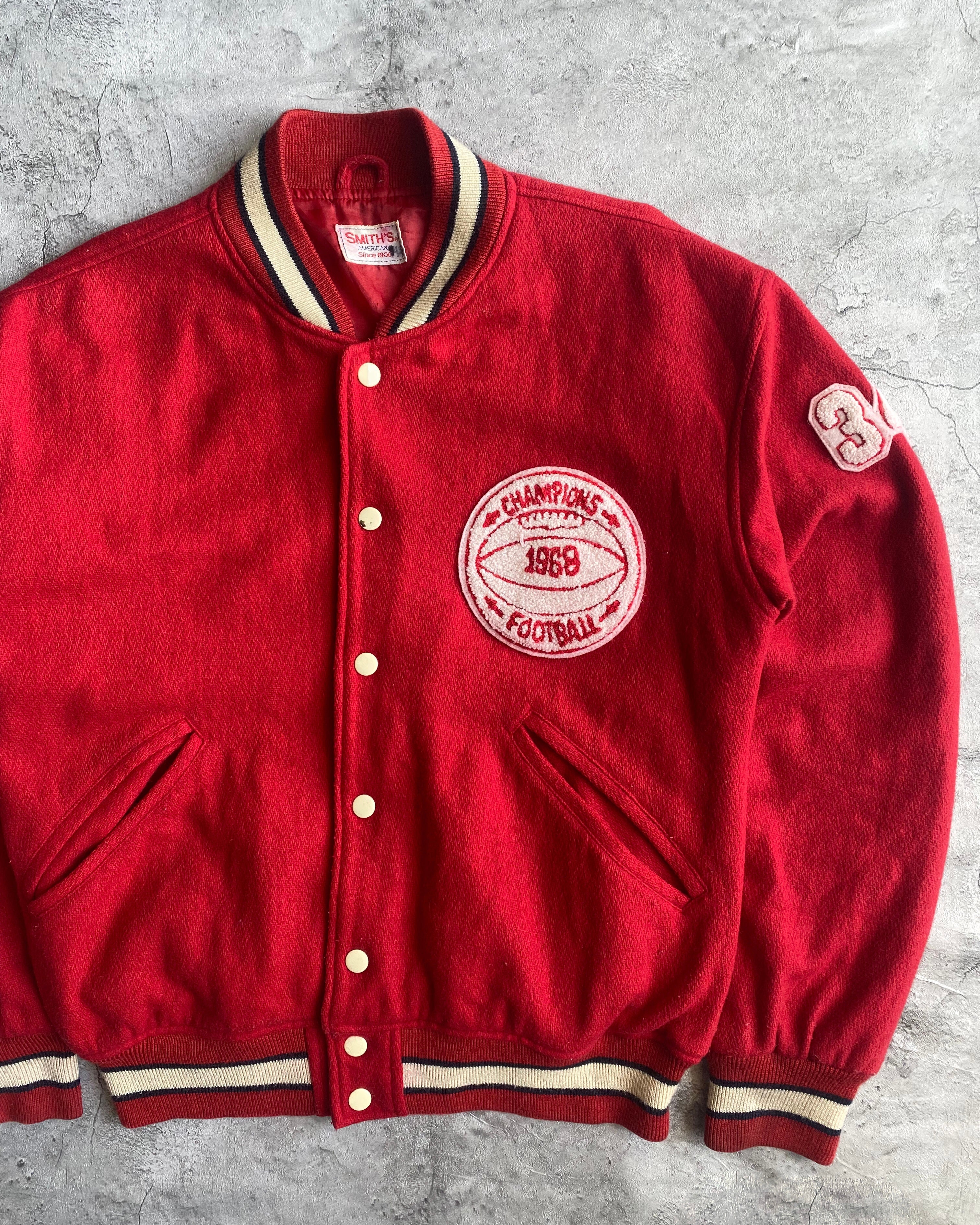 1980S 'RHAUNHUNST FOOTBALL' WOOL VARSITY JACKET (S-L)